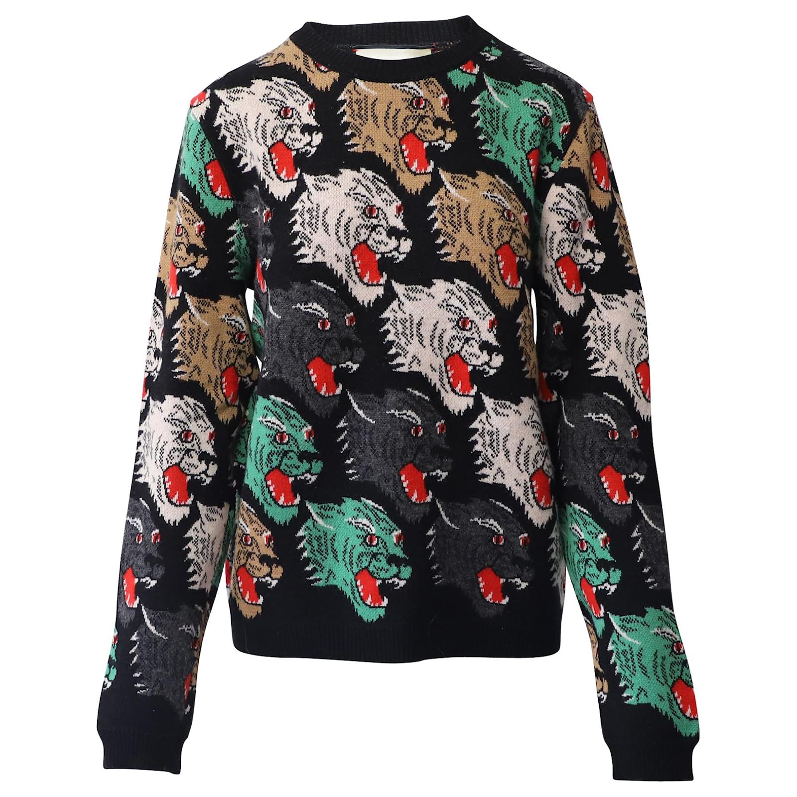 Gucci Panther Face Sweater In Wool ref.649077 - Joli Closet