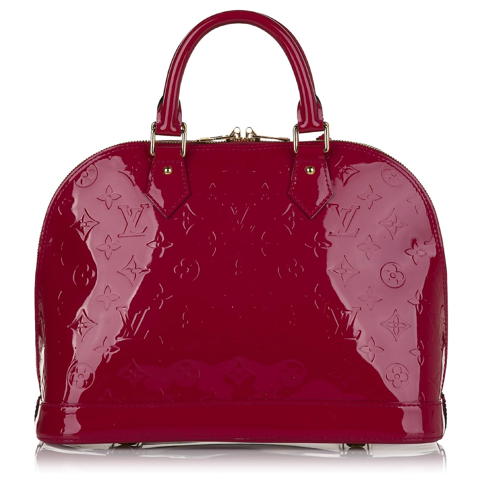 Louis Vuitton Alma BB Vernis Leather Burgundy Gold-Tone Hardware Crossbody  Bag
