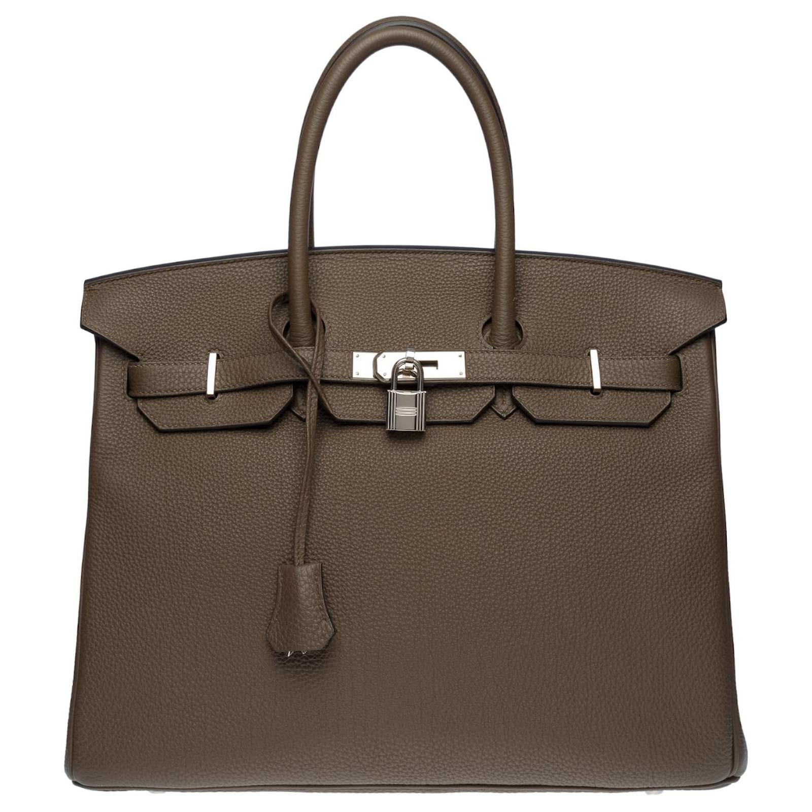 Hermès Superb & Rare Hermes Birkin handbag 35 cm in Togo leather Gray  Elephant, palladium silver metal trim Grey ref.649655 - Joli Closet