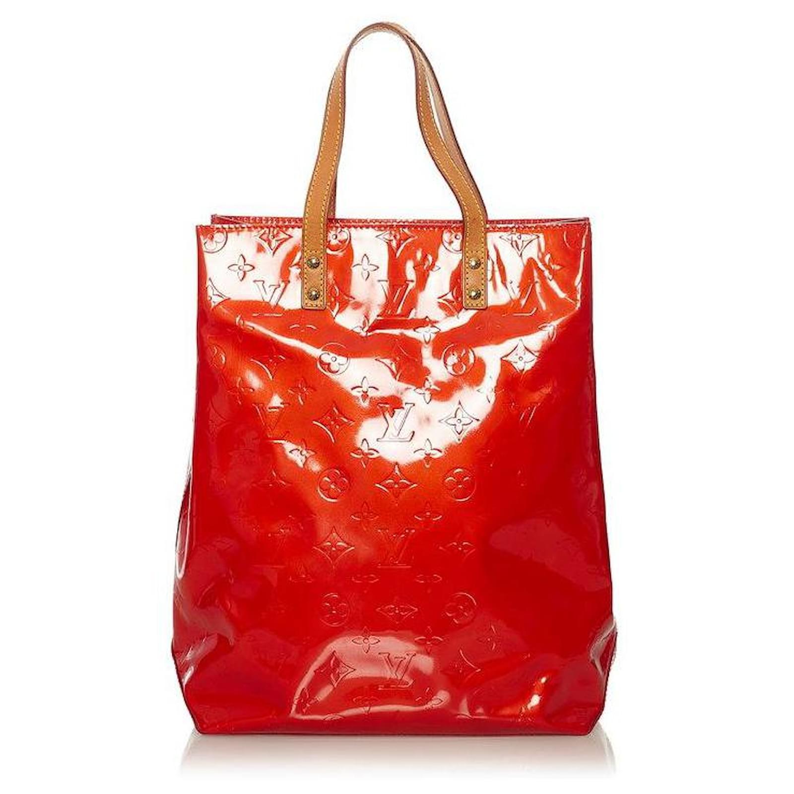 Louis Vuitton Red Monogram Vernis Reade mm Tote Bag