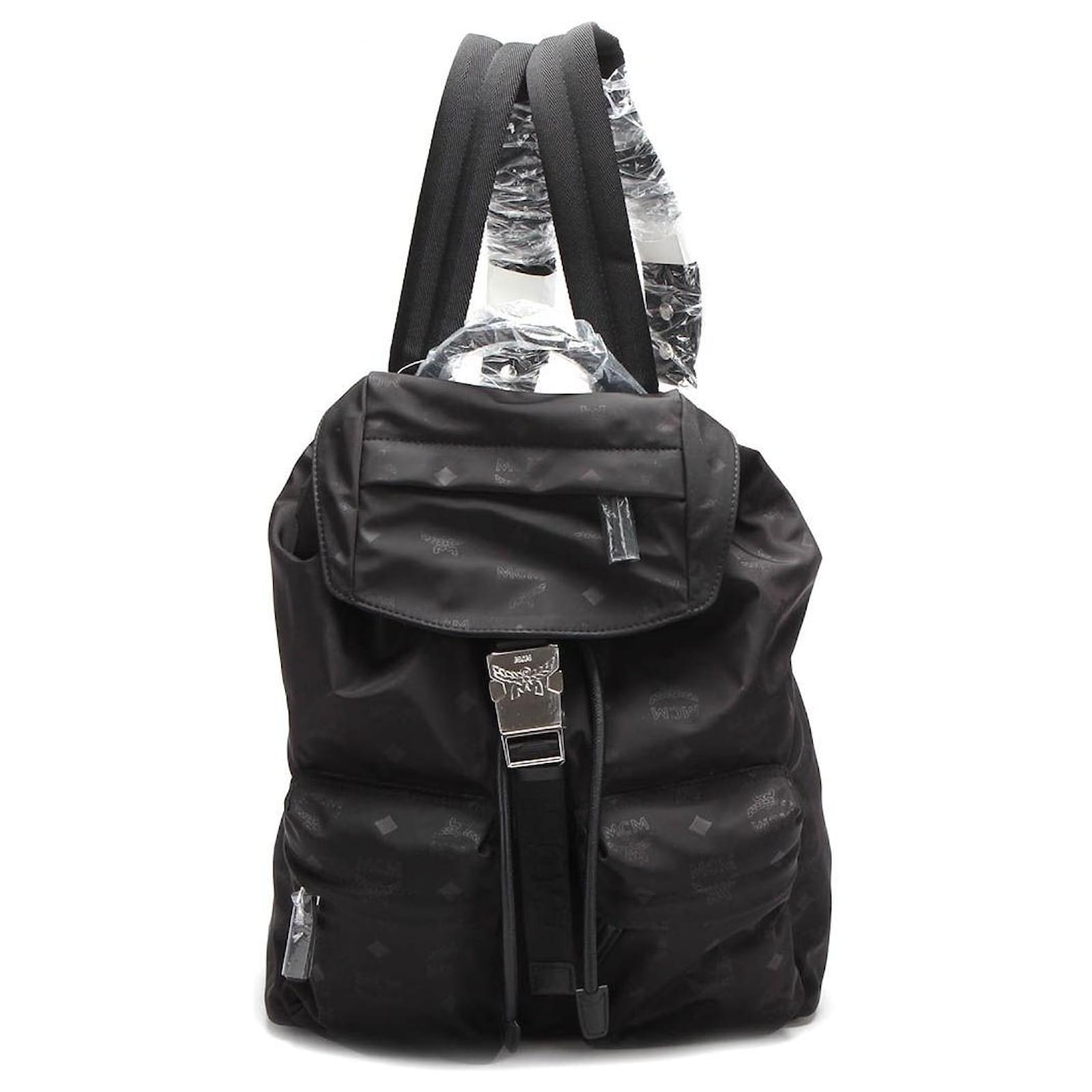 MCM Visetos Nylon Backpack Black ref.650240 - Joli Closet