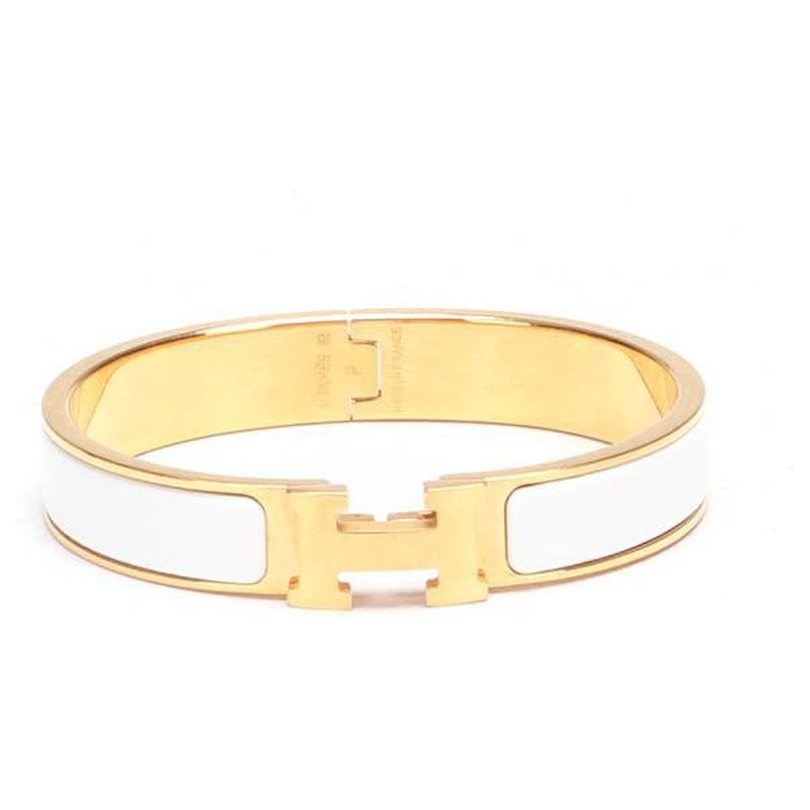 hermès Clic H Bracelet white Metal ref.650295 - Joli Closet