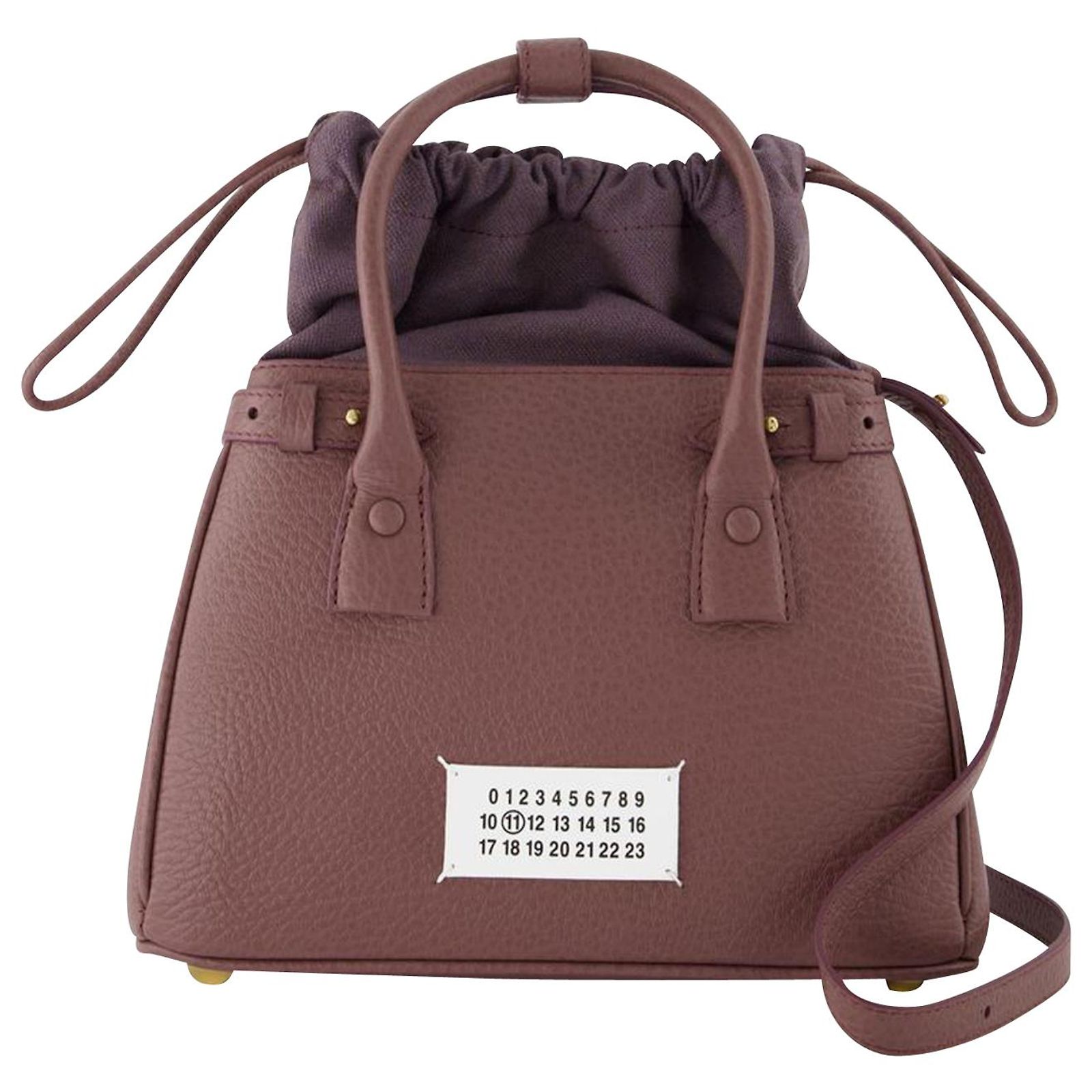 Maison Martin Margiela 5Ac Drawstring Small Bag in Pink Leather 