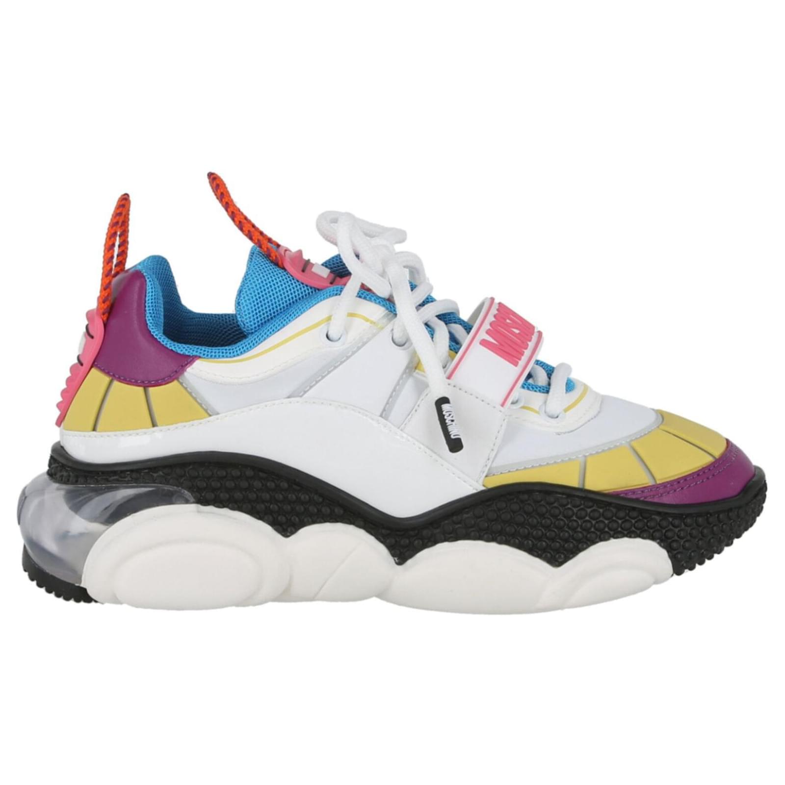 Baskets Moschino à blocs de couleurs Blanc Joli Closet