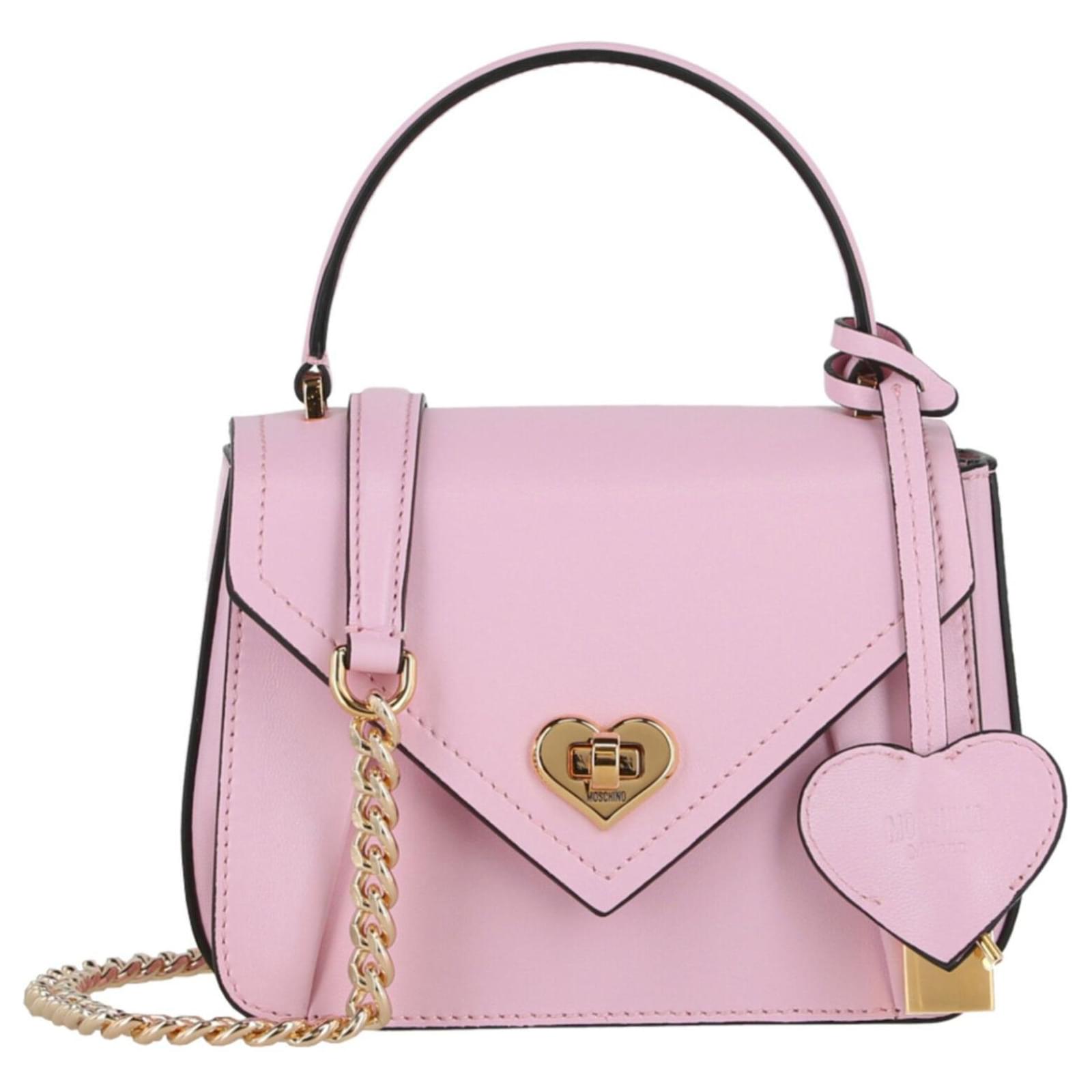 ショルダーバッグ・ポシェット MOSCHINO COUTURE Woman Shoulder bag Pink MC4236PP0MOS0 600 Moschino Heart Lock Leather Shoulder Bag Pink ref.651173