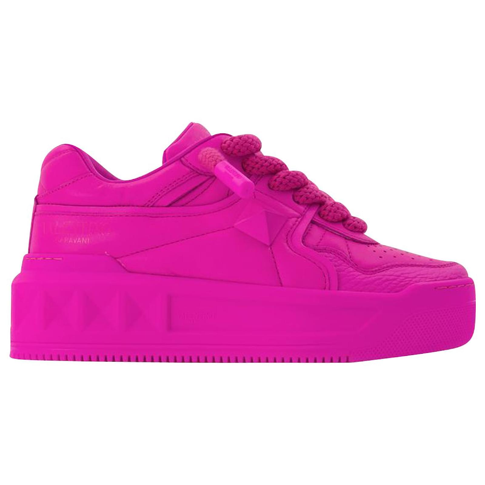 One Stud Sneaker Garavani Calfskin Fabric Pink White main image 1