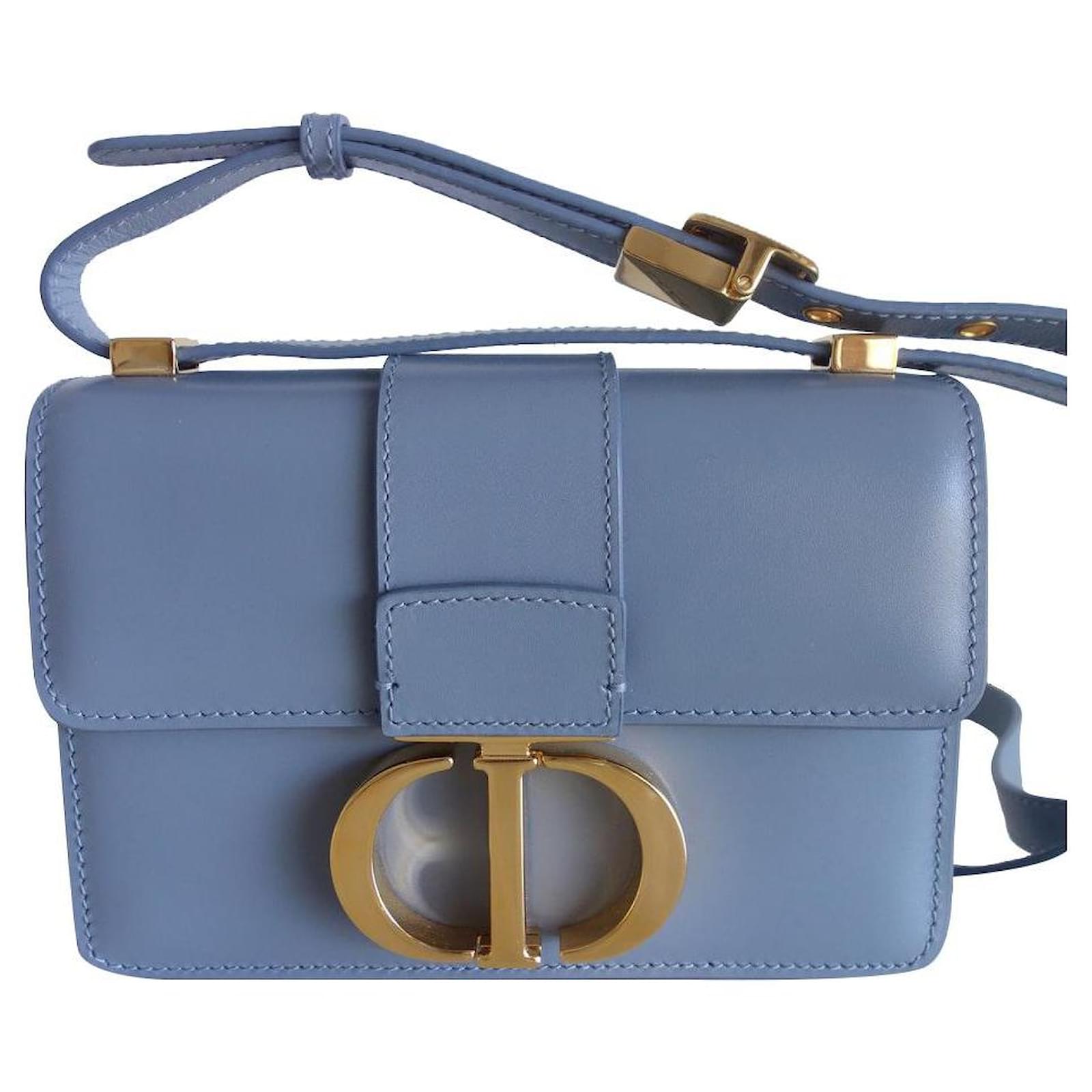 Dior 30 Montaigne Bag Blue-Gray - THE PURSE AFFAIR