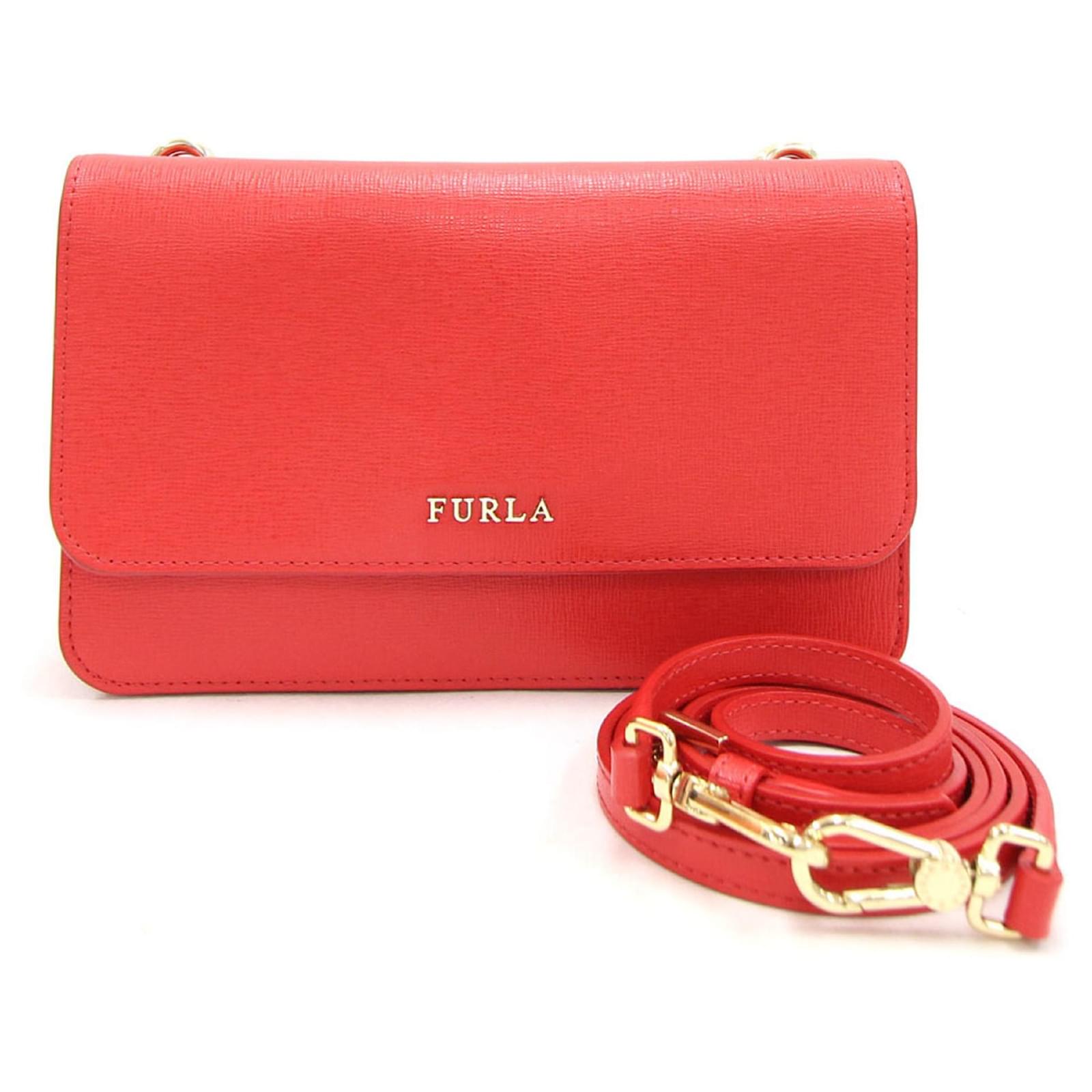 NWT FURLA Lilli Small Crossbody Leather Bag Purse Clutch Black/Pink/Red/Ballet  | eBay