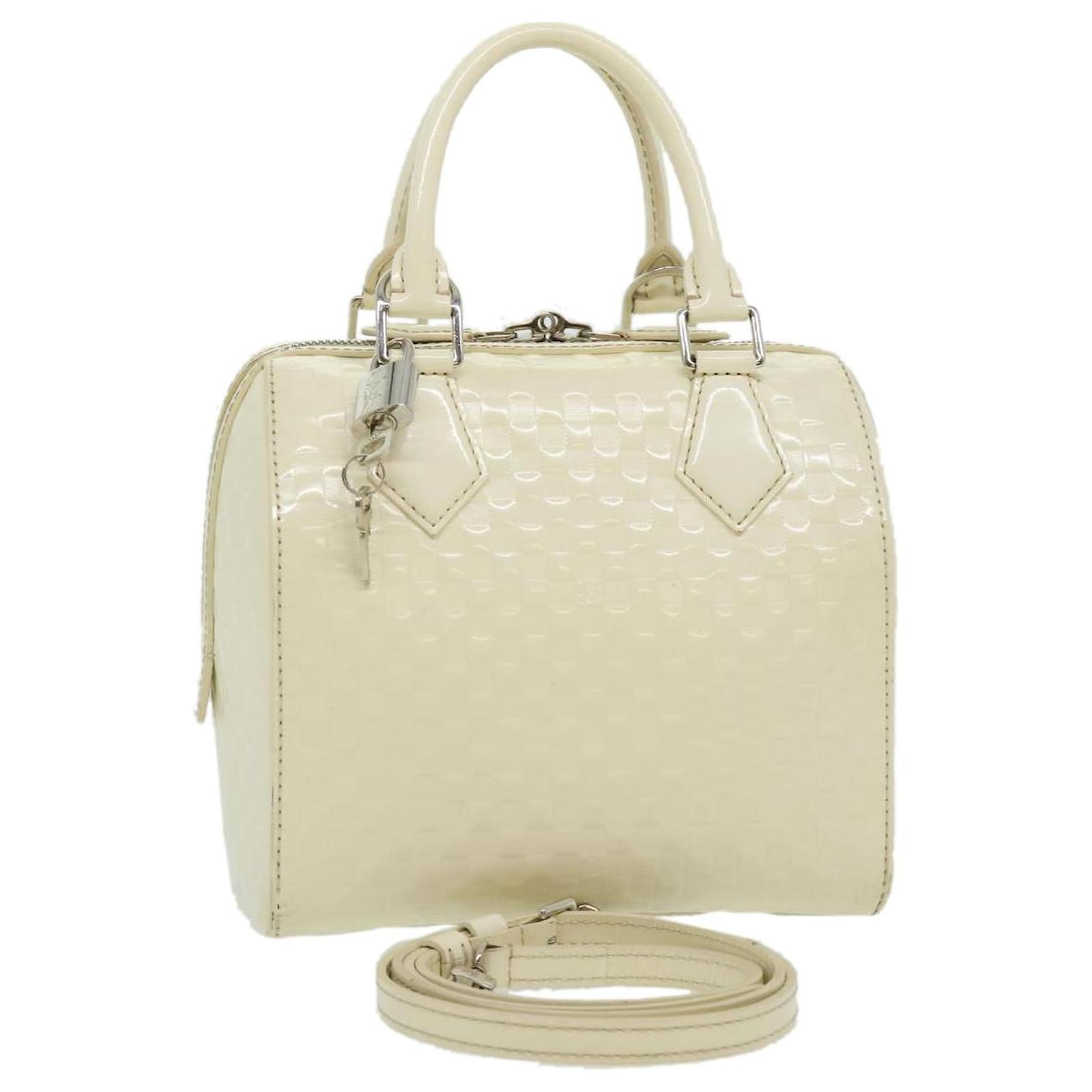 Speedy vinyl handbag Louis Vuitton White in Vinyl - 35490791
