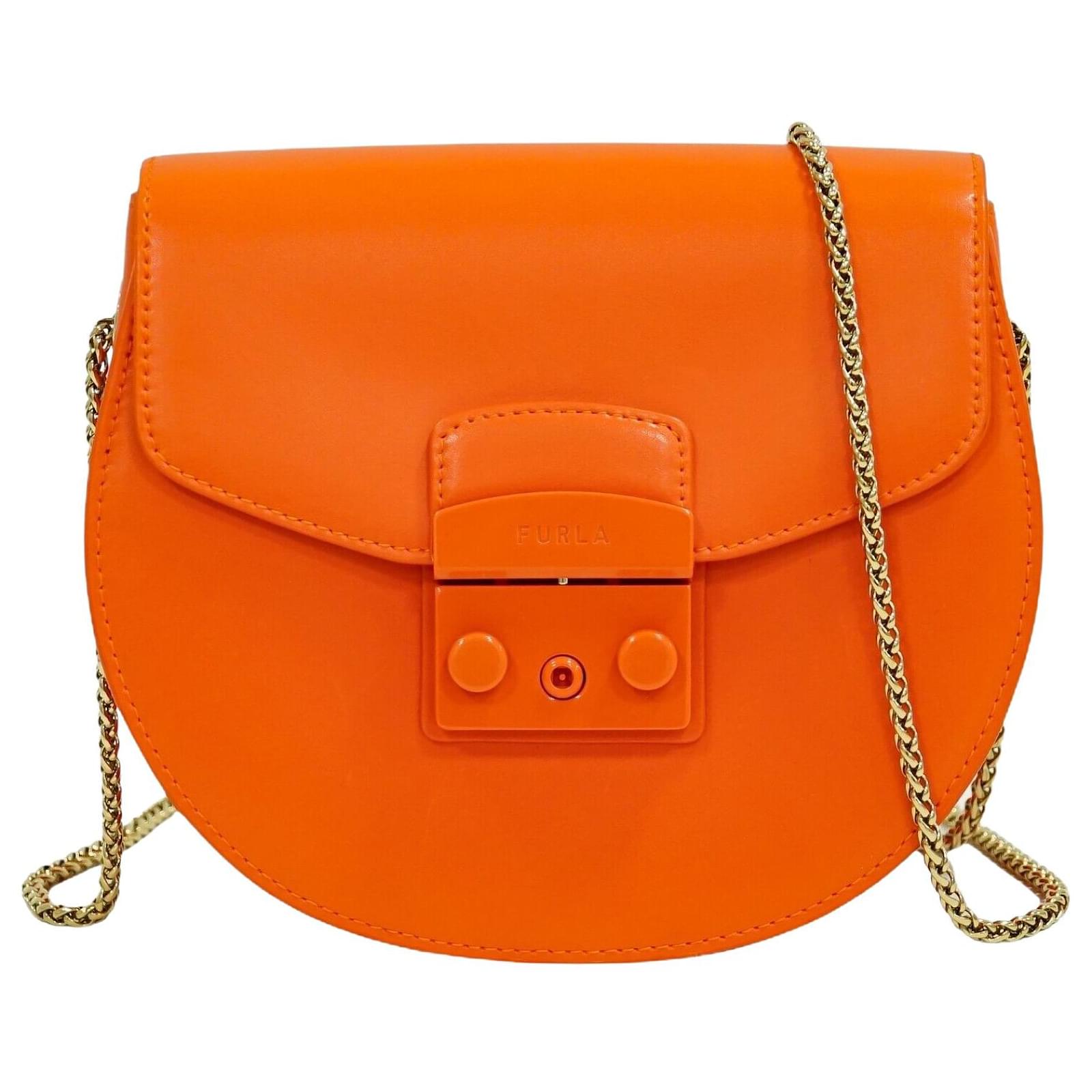 Furla Orange Leather ref.652427 - Joli Closet