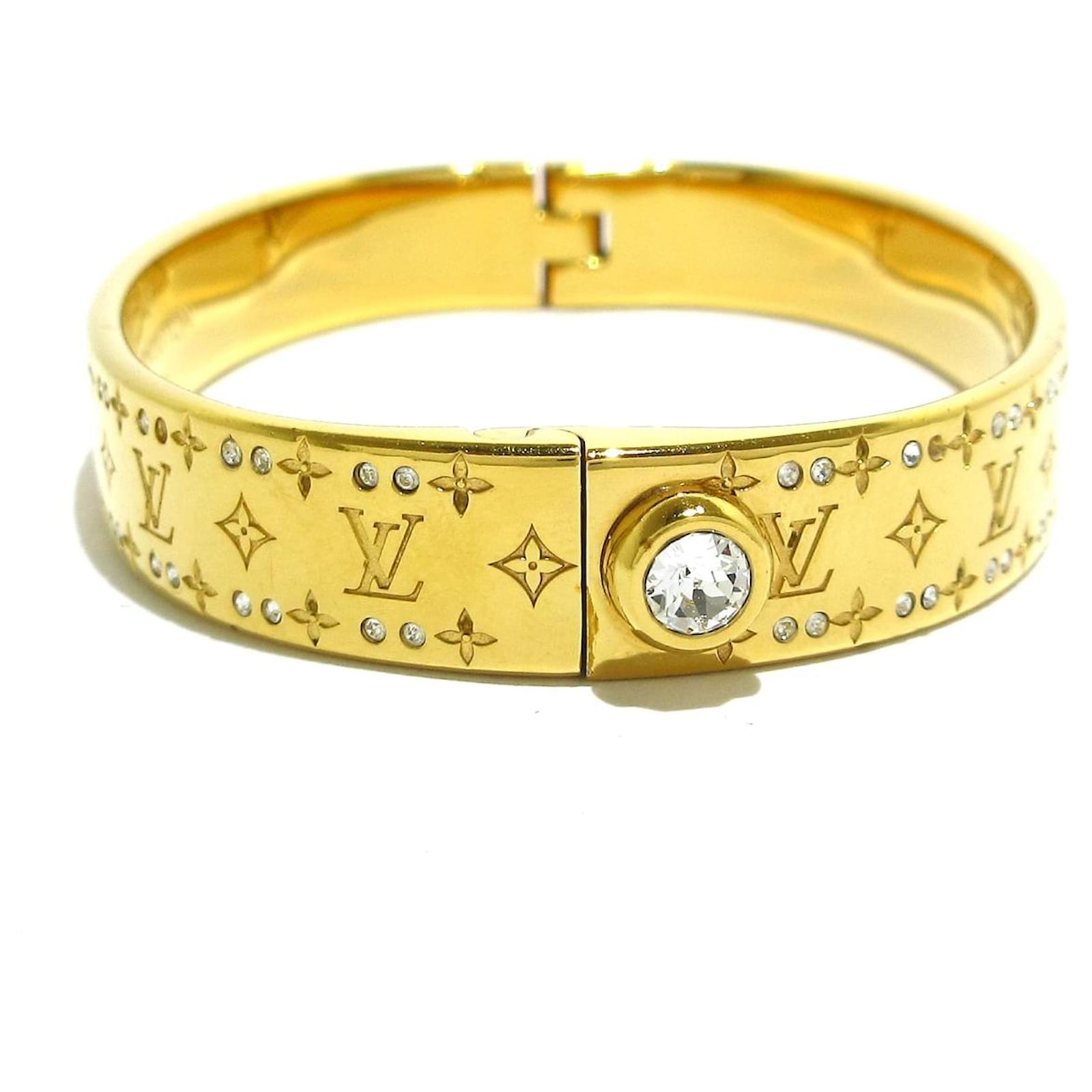 Louis Vuitton BRACELET NANOGRAM STRASS Golden Metal ref.652485 Joli
