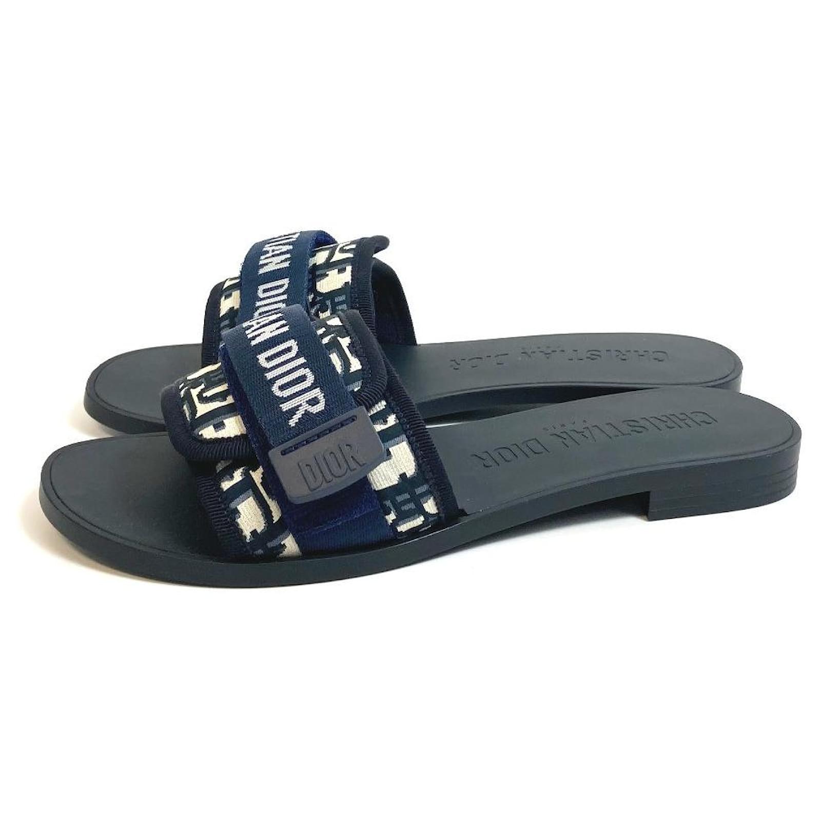 Dior] Dior Oblique Dior Revolution Low Heel Sandals Rubber