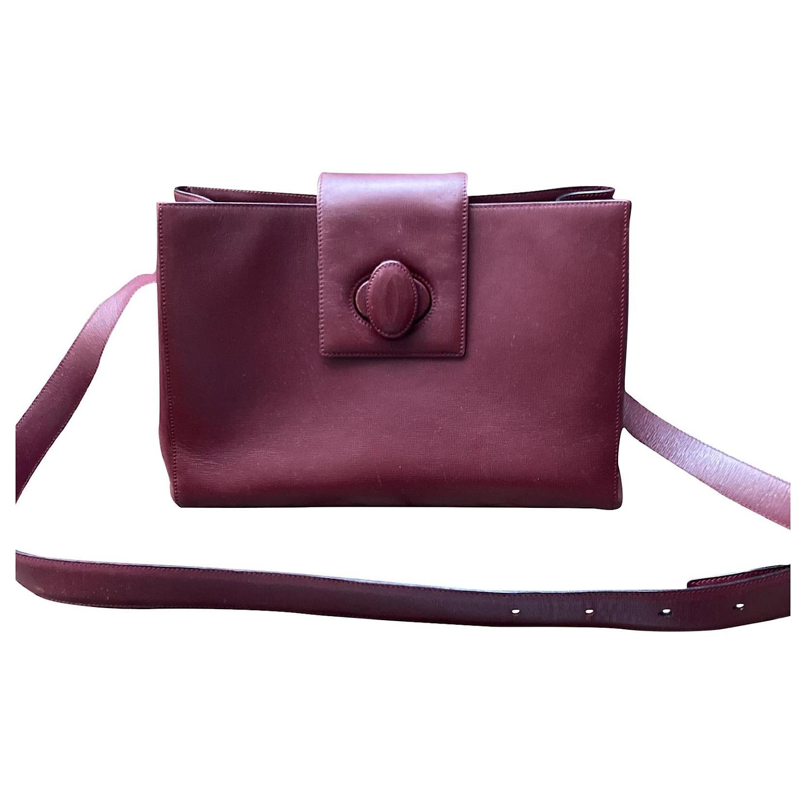 Sublime Cartier cross body bag Dark red Leather ref.653410 - Joli Closet