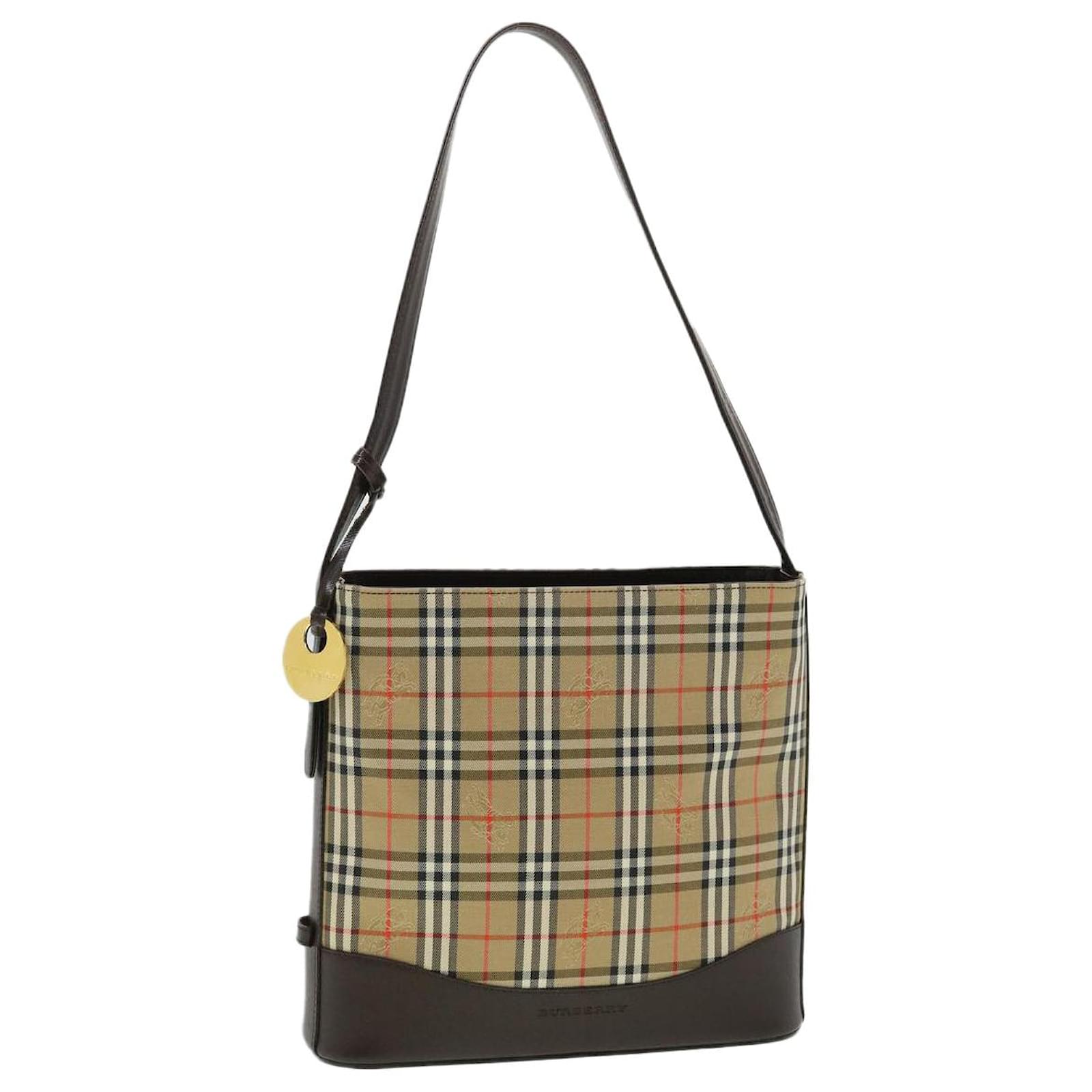 Burberry Shoulder Bag - Burberry Nova Check Bag Canvas Beige