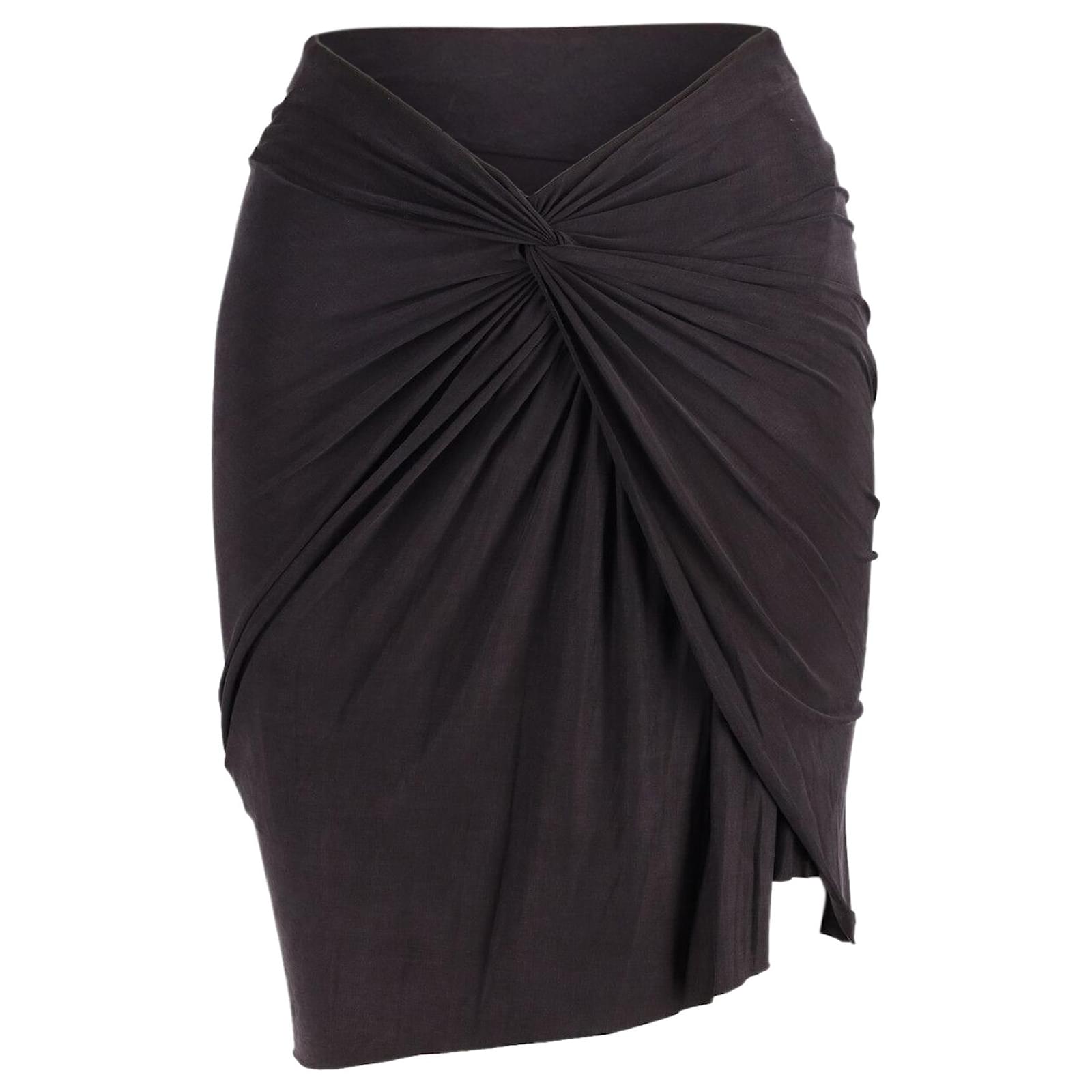 Helmut Lang Twisted Mini Skirt in Black Cupra Cellulose fibre ref ...