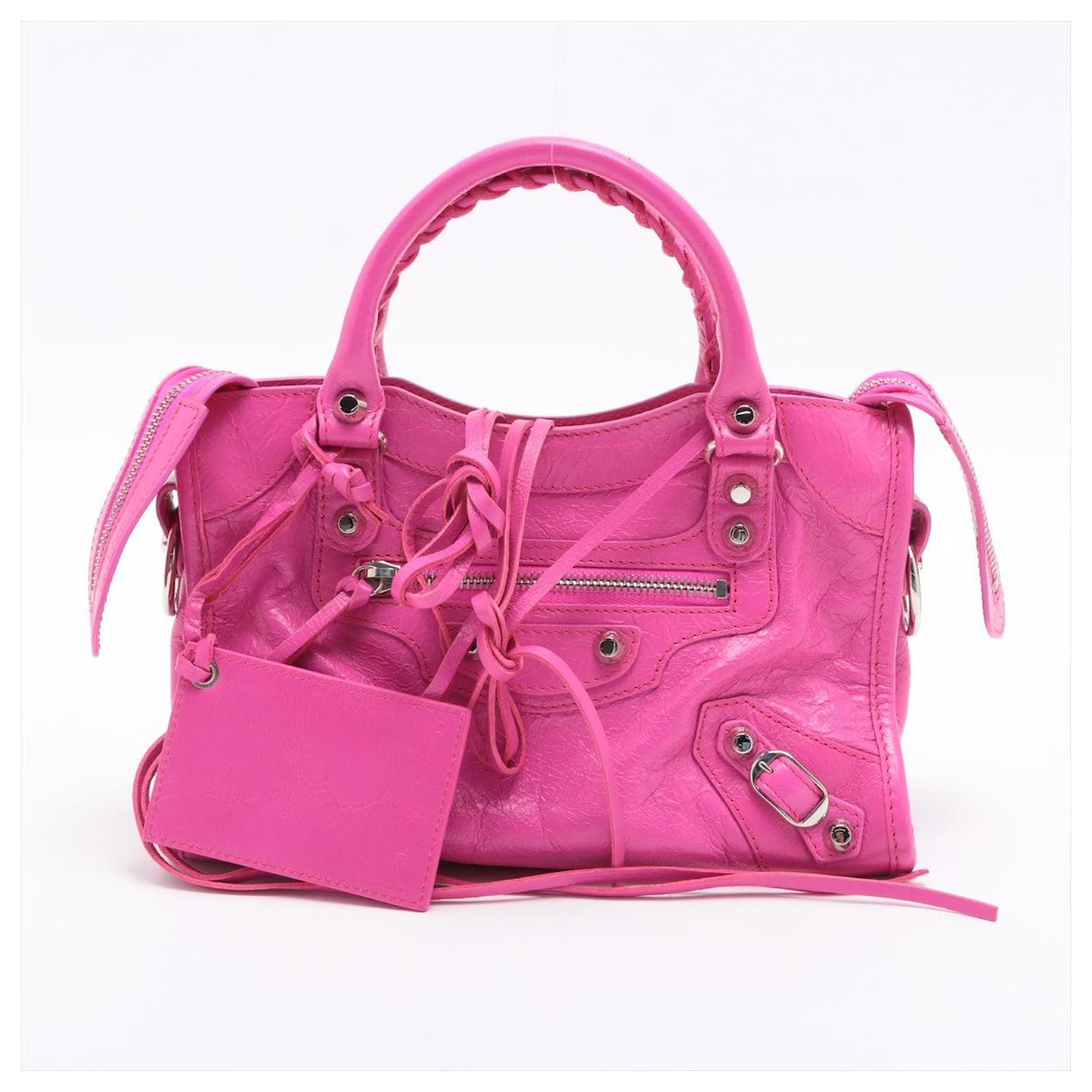 City Balenciaga Mini-ville classique 2façon cuir rose