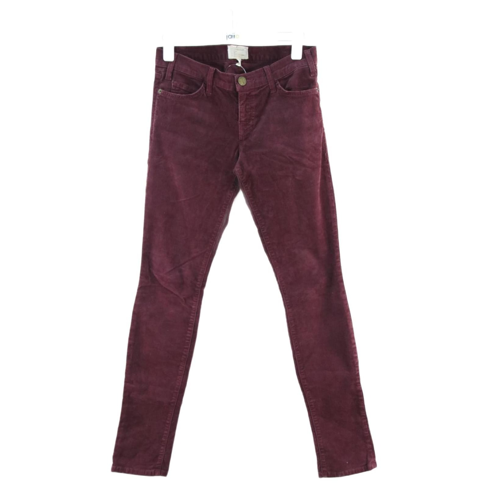 Current Elliott Pants 27 Dark red Cotton ref.655388 - Joli Closet