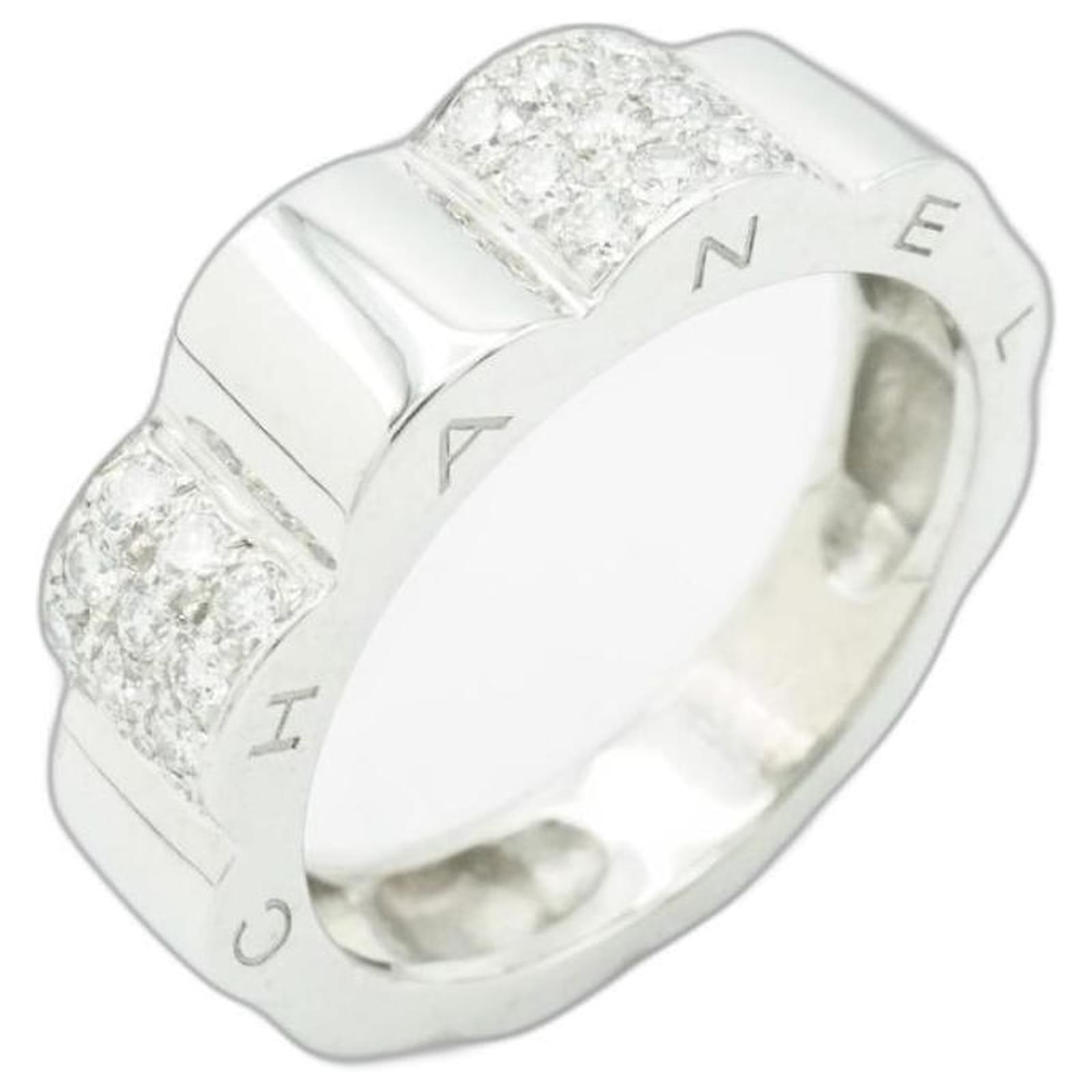 Camelia Chanel ring 1932 T 55 WHITE GOLD 18K & 167 diamants 2.31CT