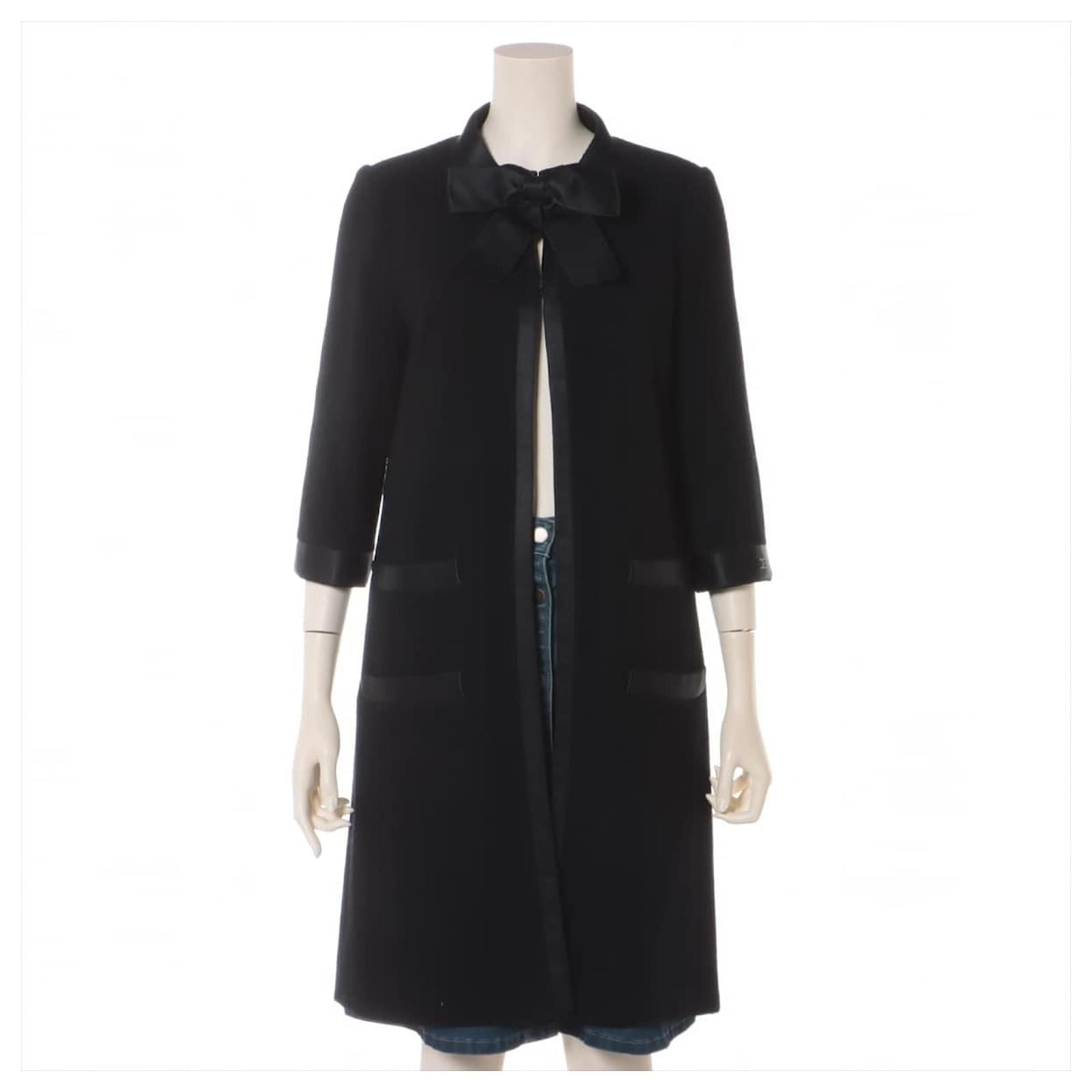 Chanel 05A Wool× Nylon Coat Black ref.656741 - Joli Closet