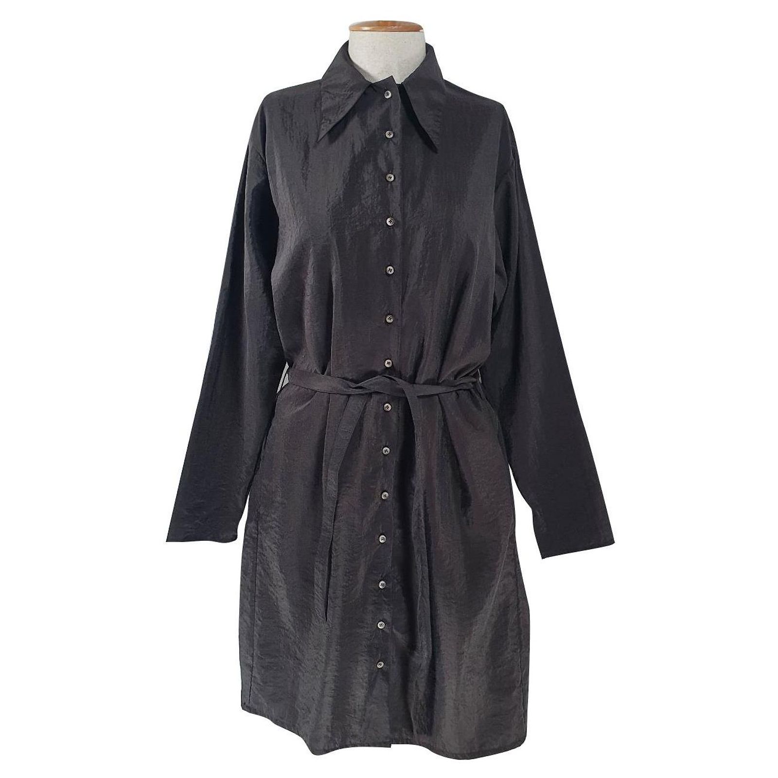 Haut En Soie Marron - Taille 38/40 - État Très Correct - Style Robe Débardeur Genou
