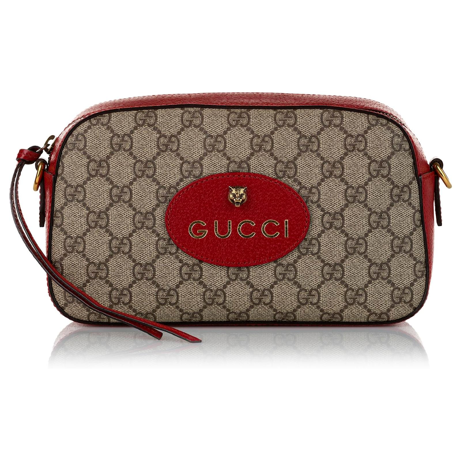Gucci Brown Neo Vintage GG Supreme Crossbody Bag Beige Cloth Cloth ref ...