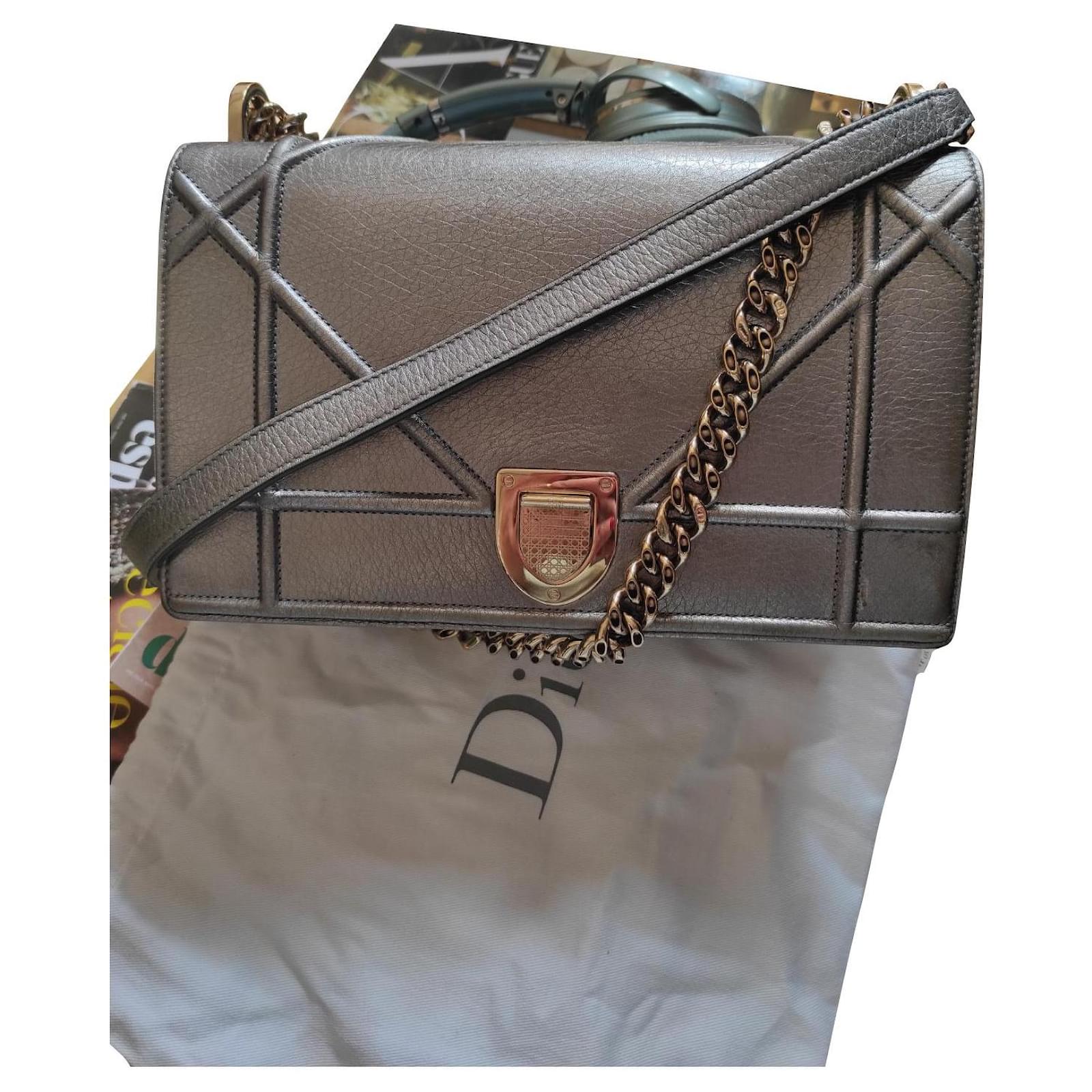 Dior Diorama Medium Calf Gray