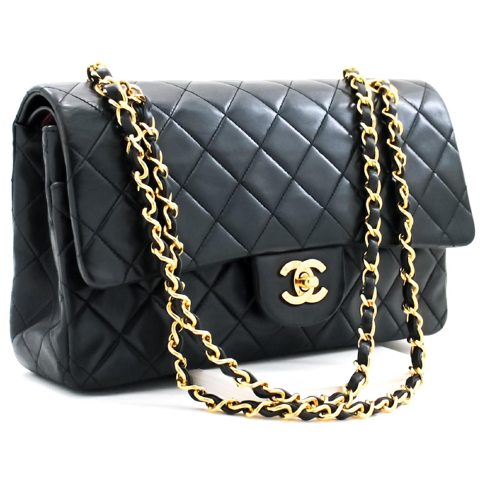 Handbags Chanel Chanel Classic Lined Flap 10 Chain Shoulder Bag Black Lambskin