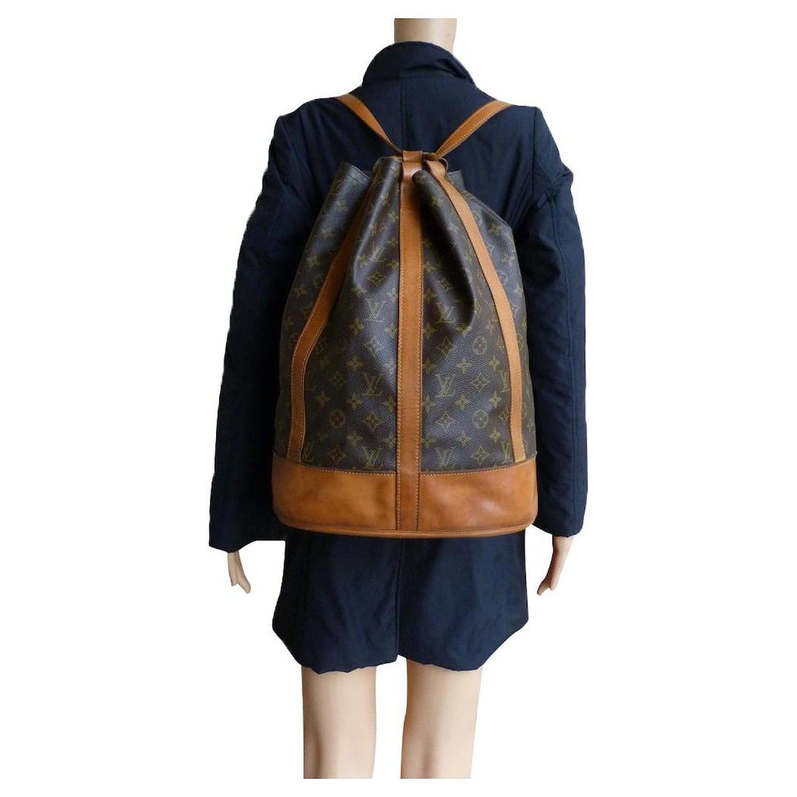 Randonnee Louis Vuitton Backpacks Brown Leather Cloth ref.657778