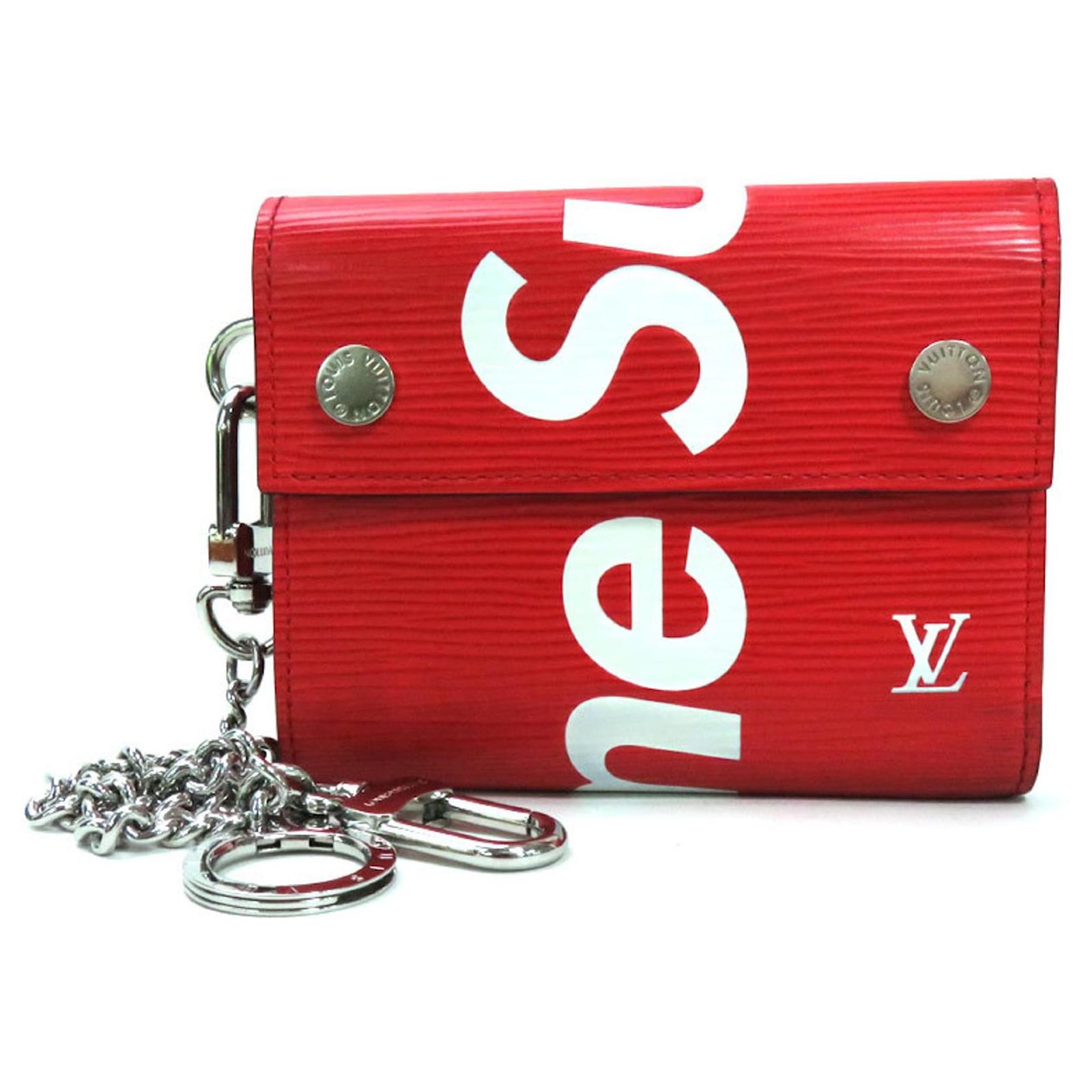Louis Vuitton x Supreme Epi Chain Compact Wallet Red Leather ref