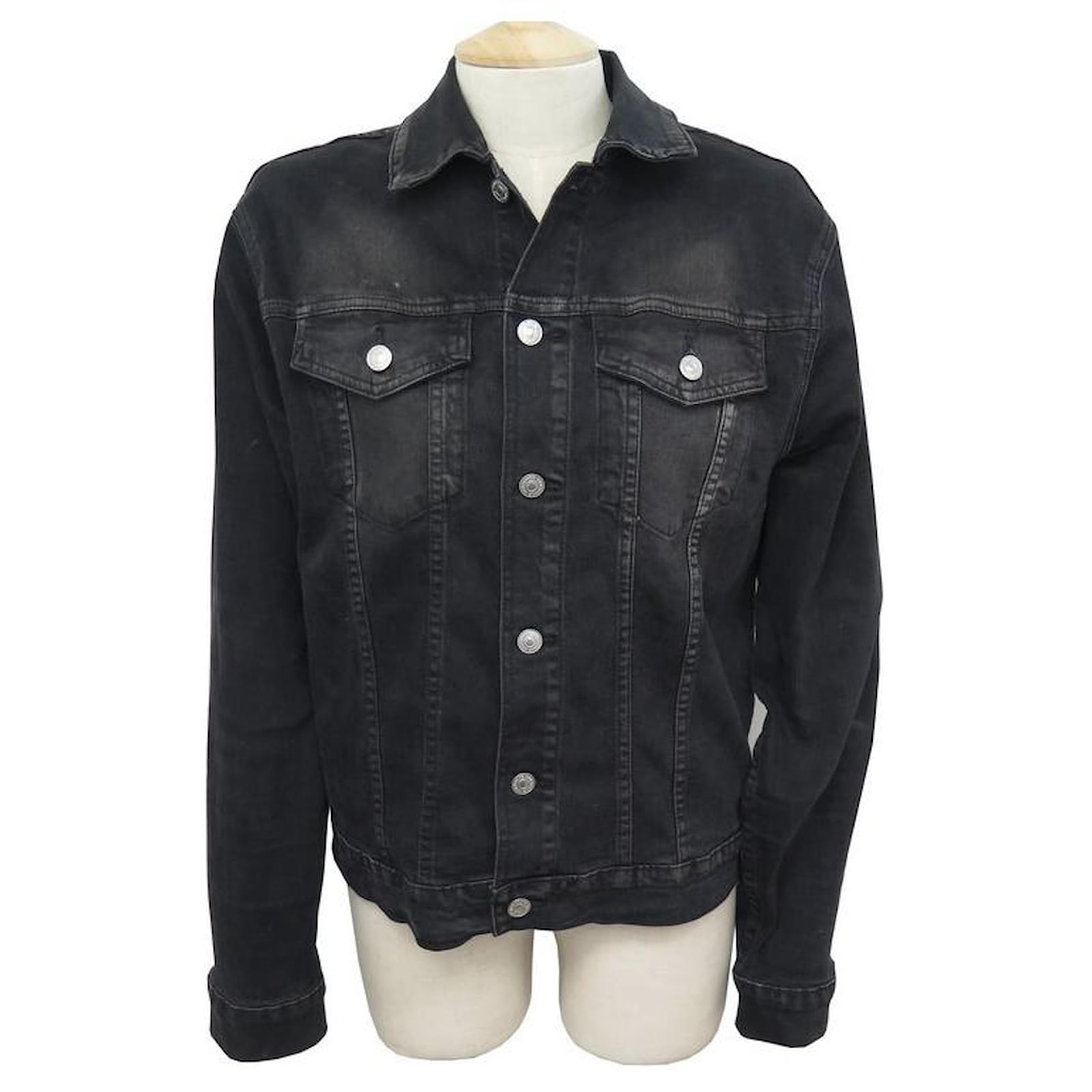 Dior Black Denim Oblique Lined Button Front Jacket XXL at 1stDibs