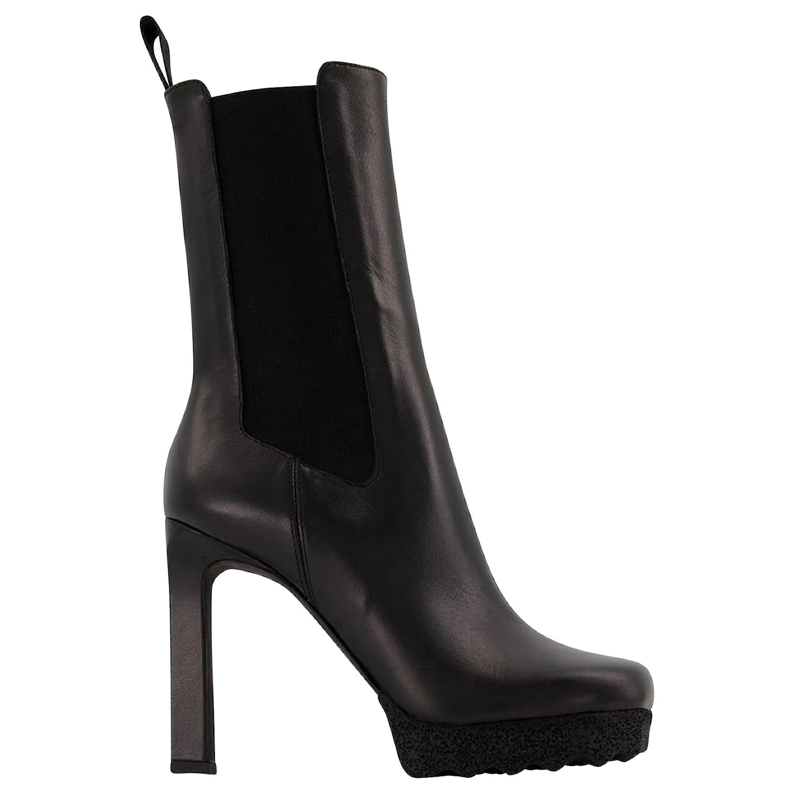 Off White Sponge Sole High Chelsea Boots in Black Leather ref.658841 ...
