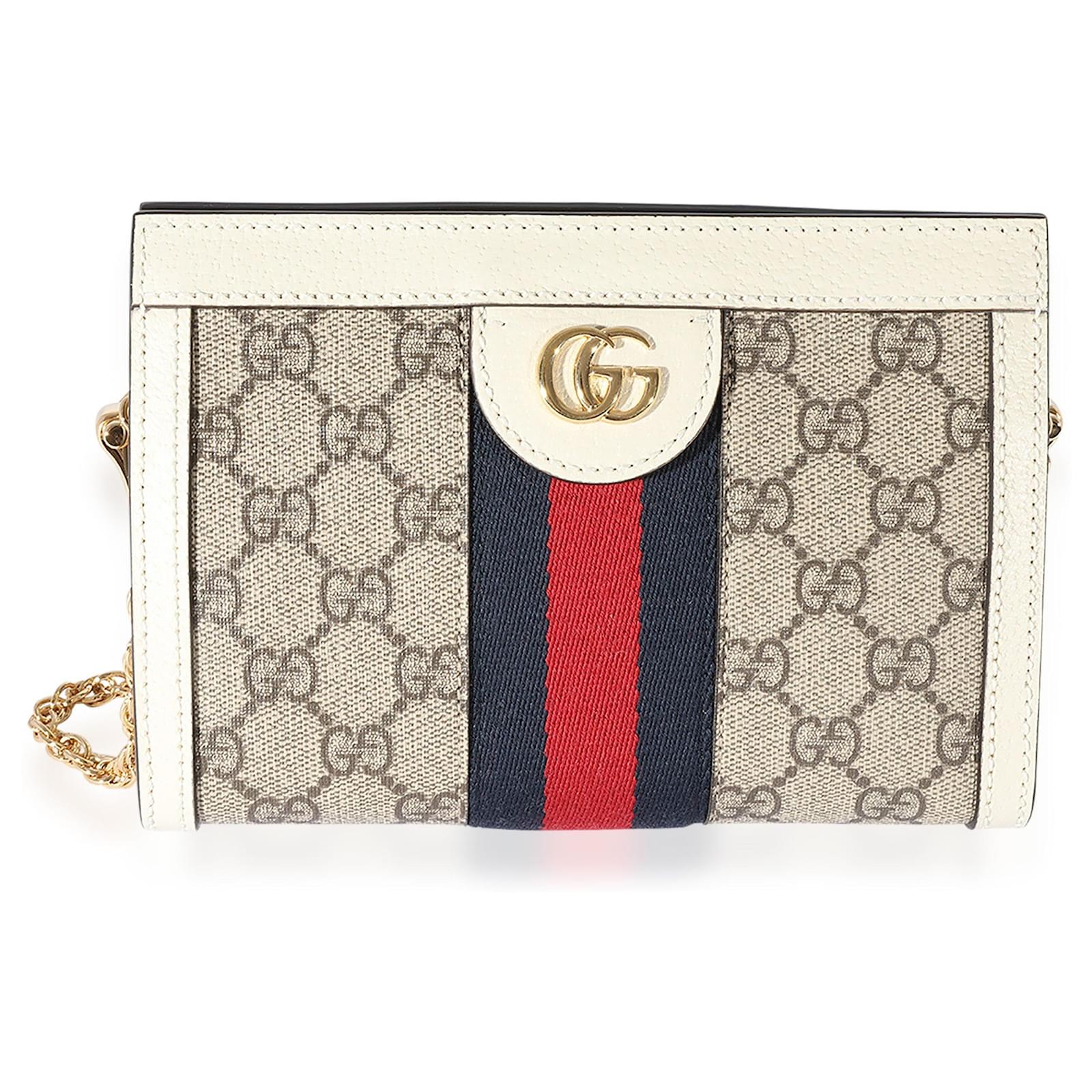Gucci Off-White Leather Small Web Ophidia GG Shoulder Bag Gucci