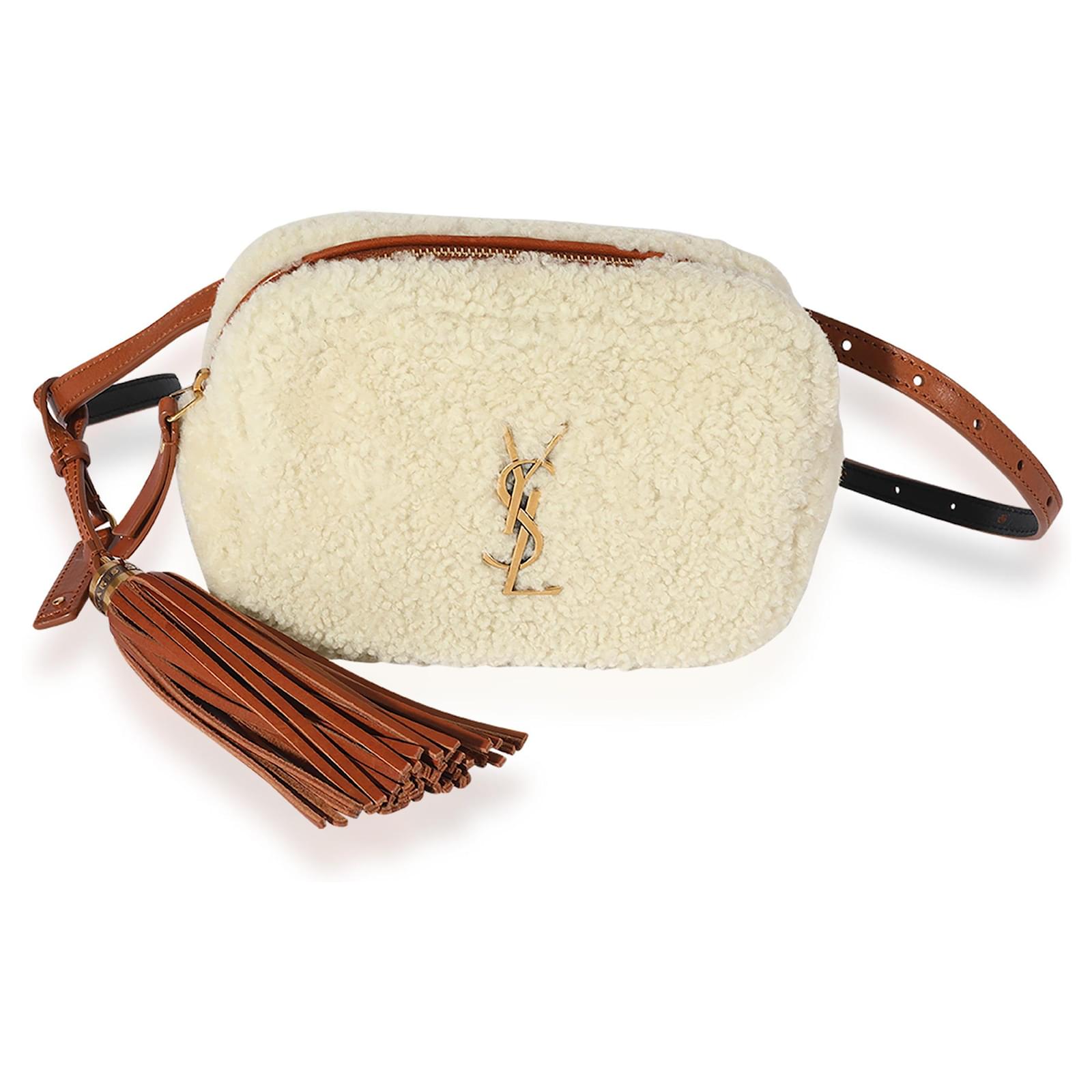 Saint Laurent Creme Shearling Monogram Lou Belt Bag Flesh ref.659270 - Joli  Closet
