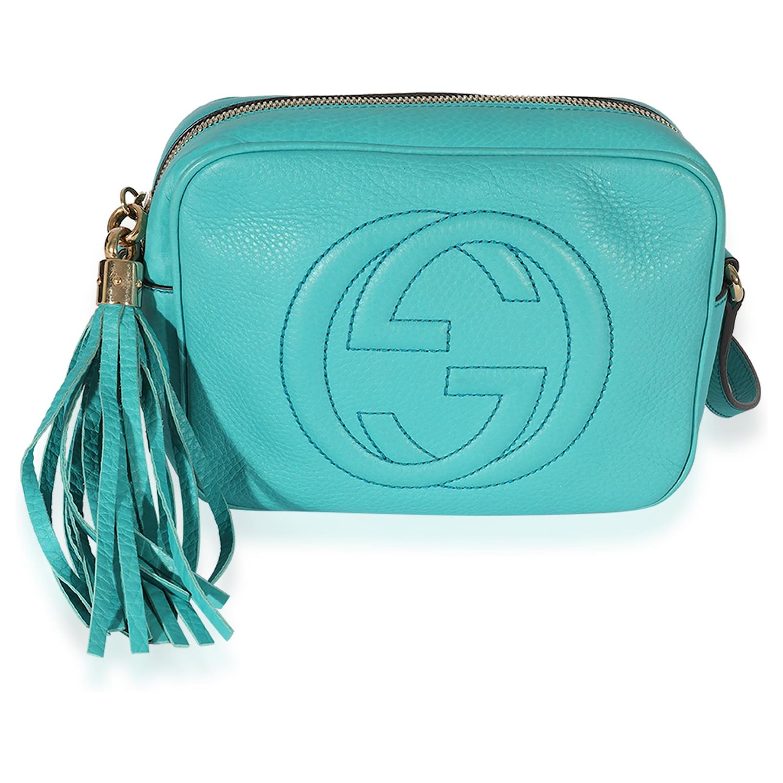 Gucci Teal Leather Soho Disco Bag Blue ref.659316 - Joli Closet