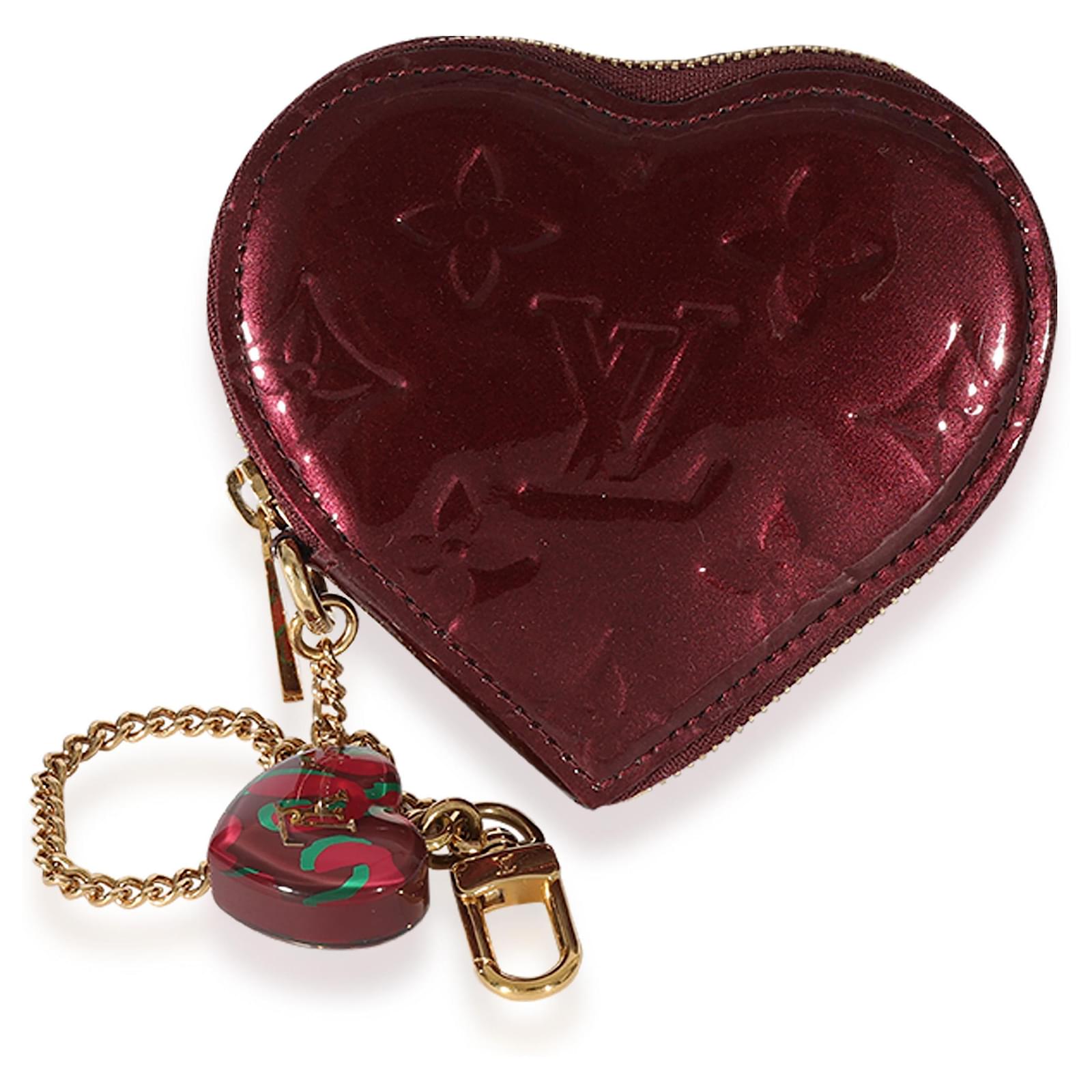 vuitton red heart purse