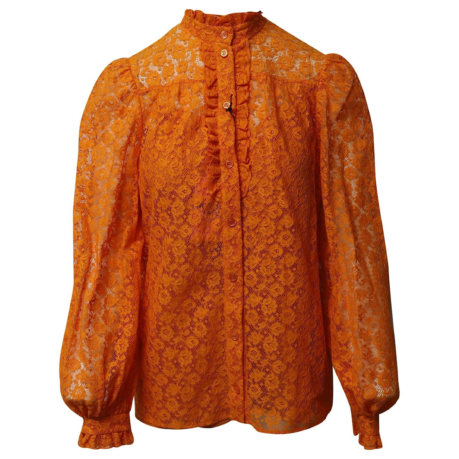 The North Face x Gucci Lace Shirt in Orange Cotton ref.659380 Joli Closet