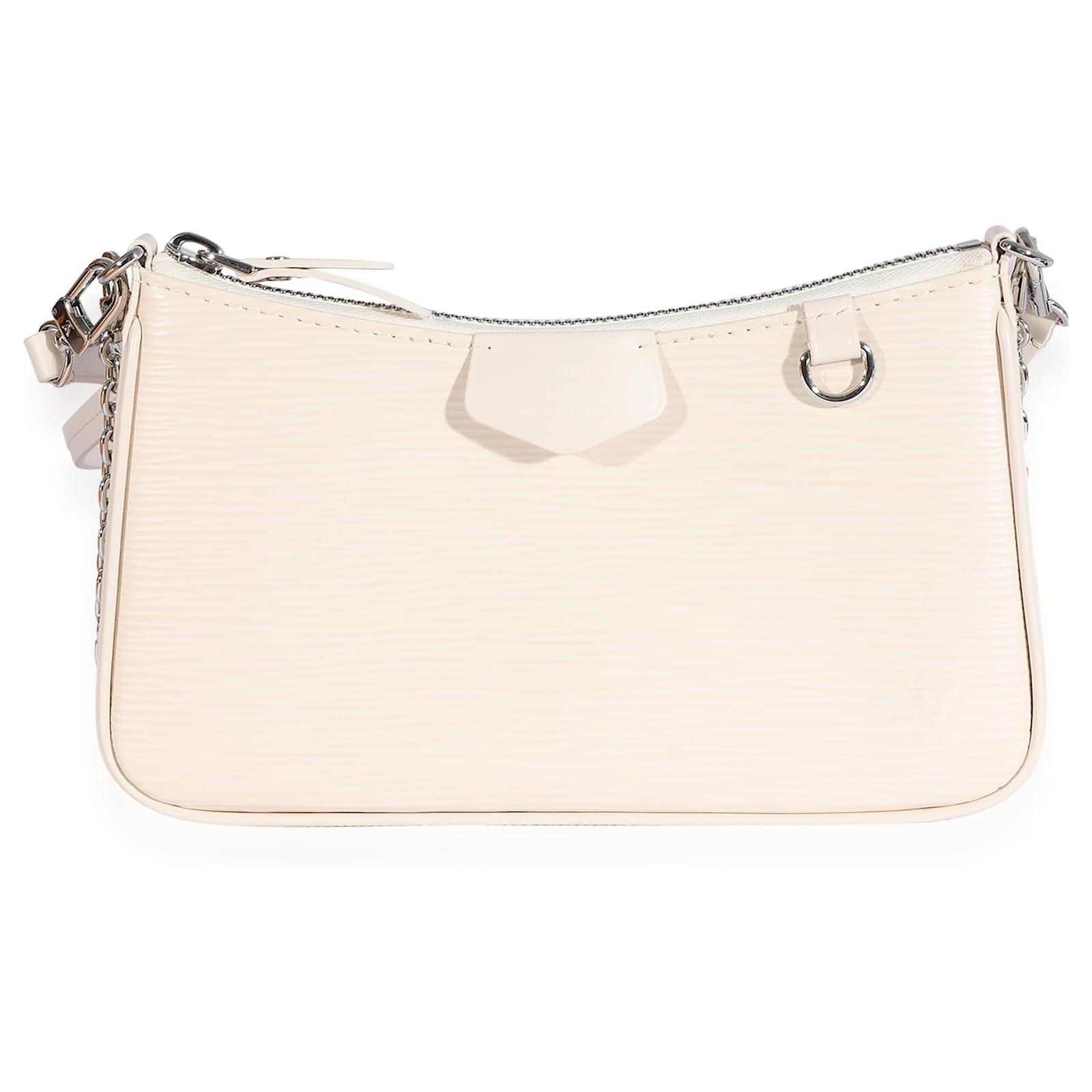 Easy pouch on strap leather handbag Louis Vuitton White in Leather