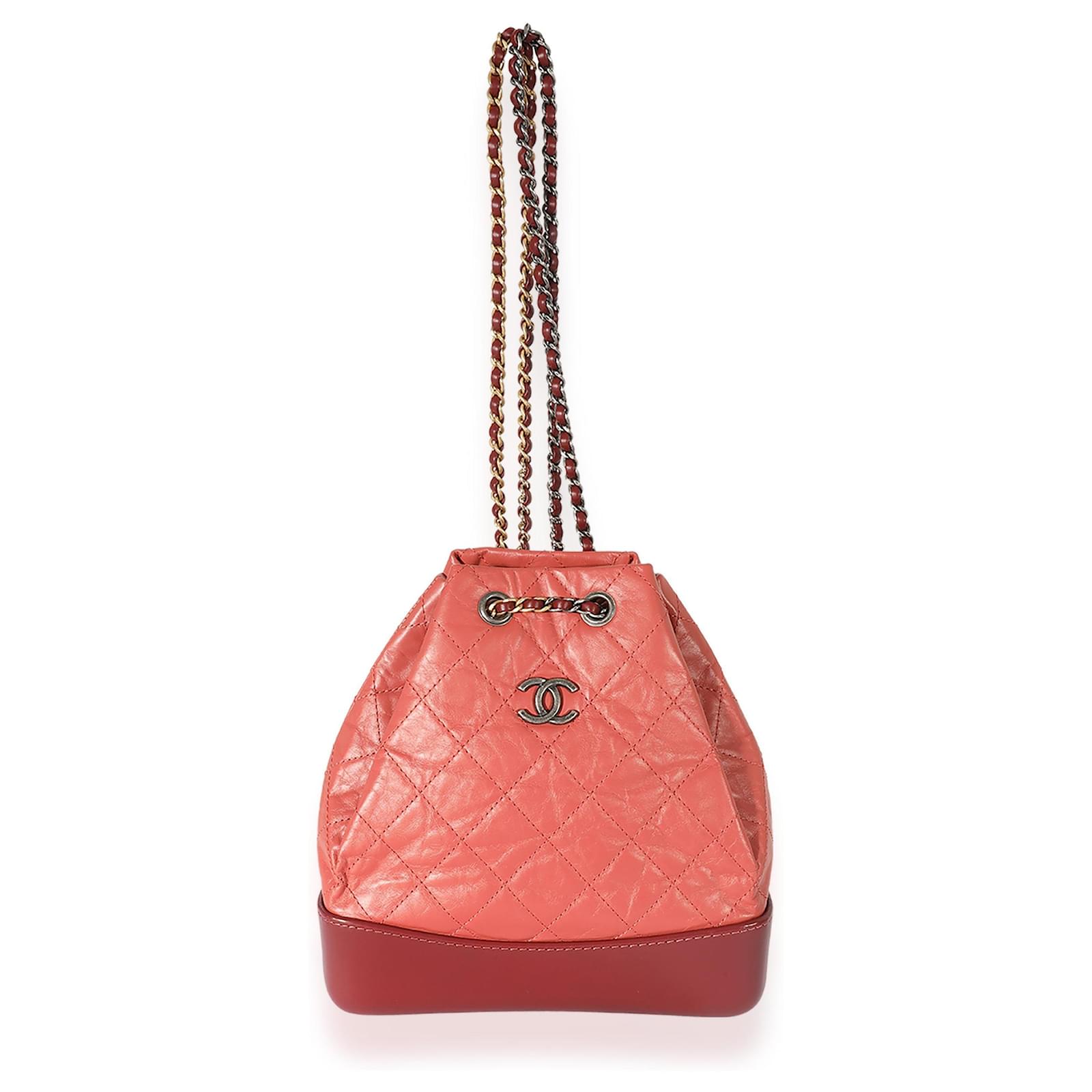 Chanel Raspberry Quilted Calfskin Small Gabrielle Backpack Red Leather  Pony-style calfskin ref.659543 - Joli Closet