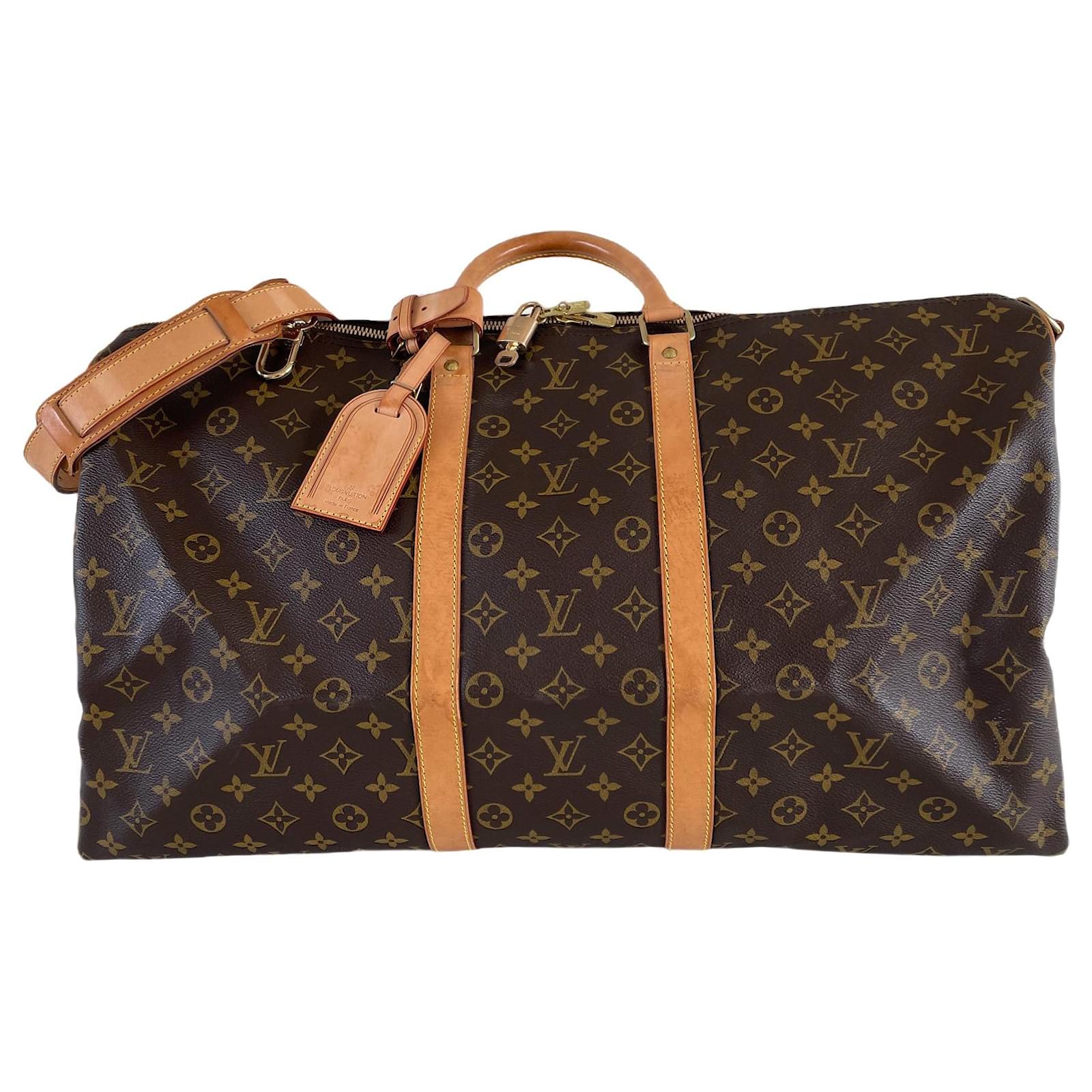 Louis Vuitton Keepall Bandouliere 55 Blue White Exclamation Weekend Travel  Bag  eBay