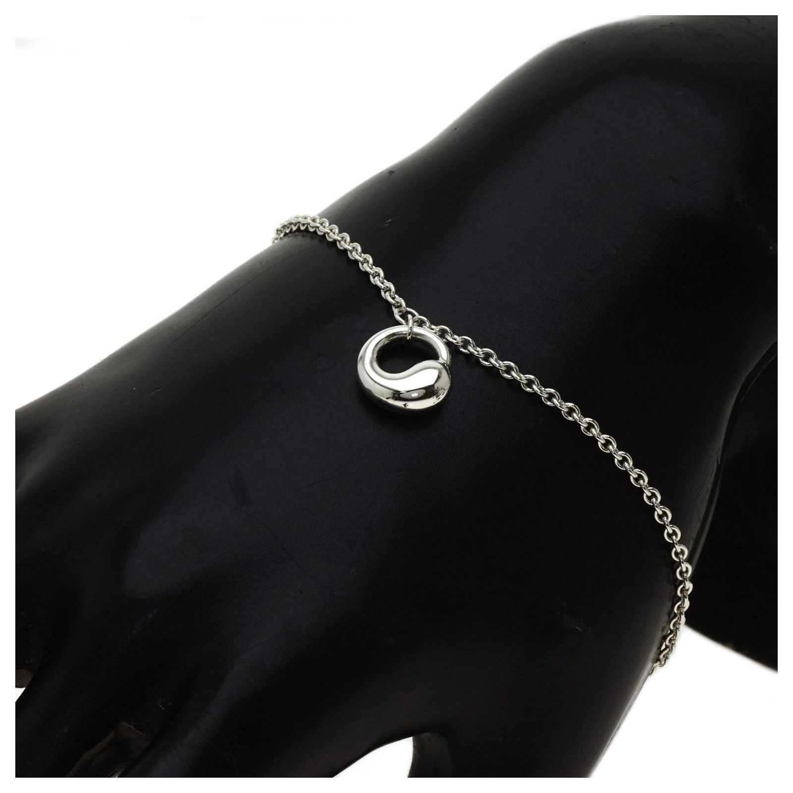 Bracelet De Cheville Double Anneaux Entrelacés En Argent Sterling .925 - Ajustable 10 Pouces - Cadeau Femme/ado - 10