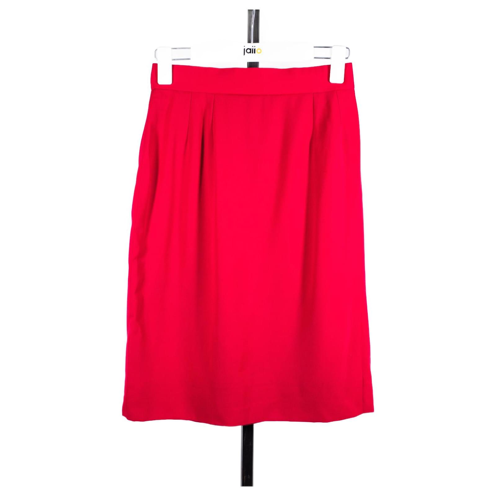 DIOR SKIRT 40 Red Wool ref.660557 - Joli Closet