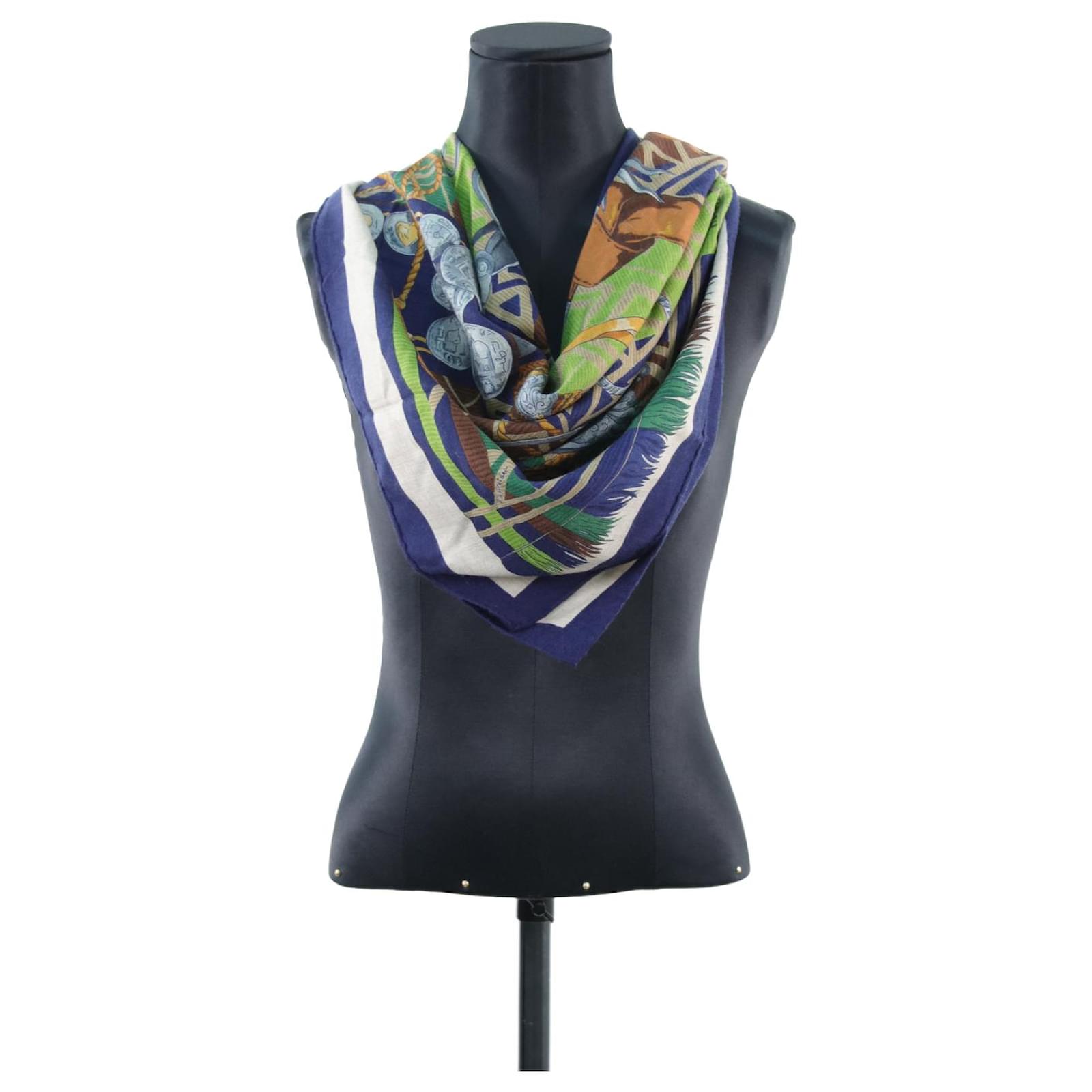 Hermès Hermes scarf Blue Cashmere ref.660558 Joli Closet