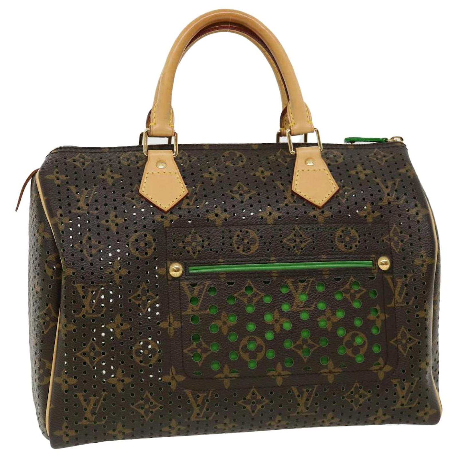 Louis Vuitton Speedy 30 Hand Bag Mb0026 Green Monogram Perfo M95181