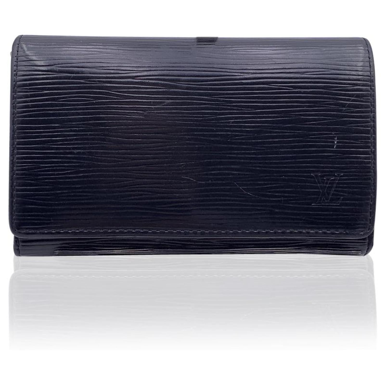 Louis Vuitton Black Epi Leather Porte-Monnaie Tresor Wallet ref