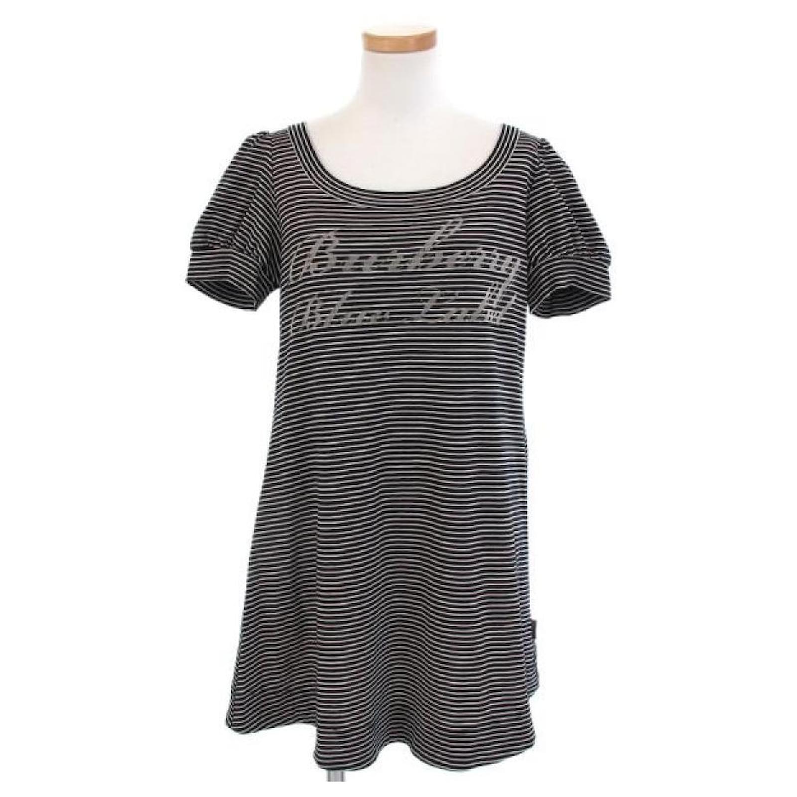 BURBERRY Blue Label Dress Black White Cotton Polyester ref.661257