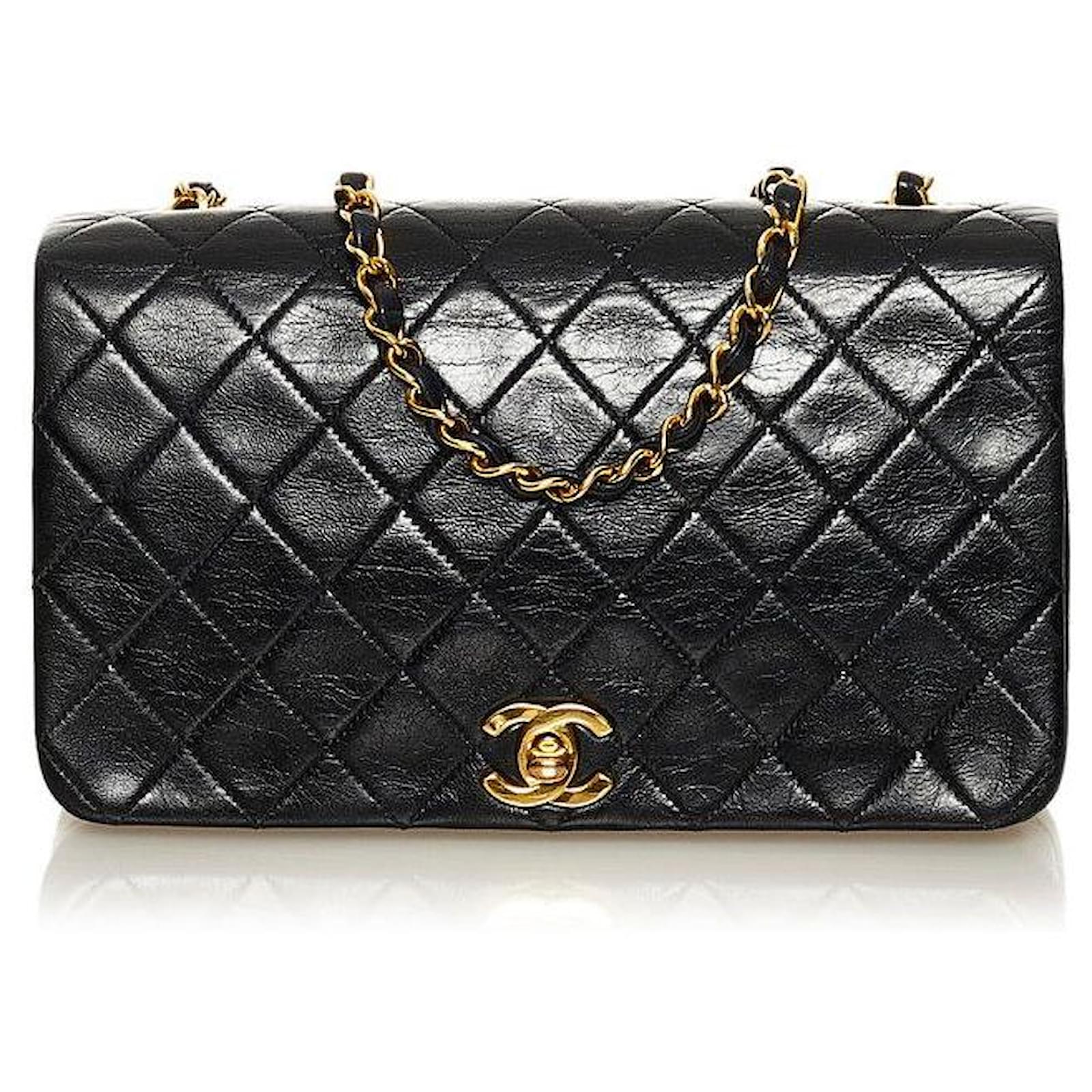 chanel Matelasse Flap Chain Bag black Lambskin ref.661757 - Joli Closet