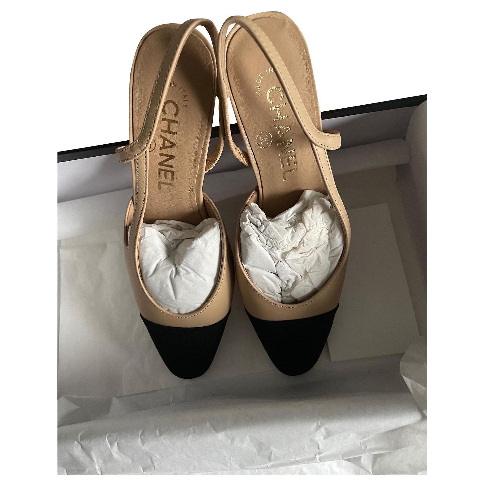 Chanel Heels Beige Leather ref.662499 - Joli Closet