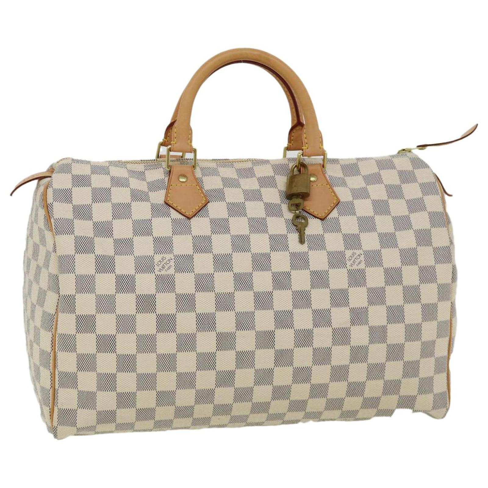 Handbags Louis Vuitton Louis Vuitton Damier Azur Speedy 35 Hand Bag N41535 LV Auth 31686a