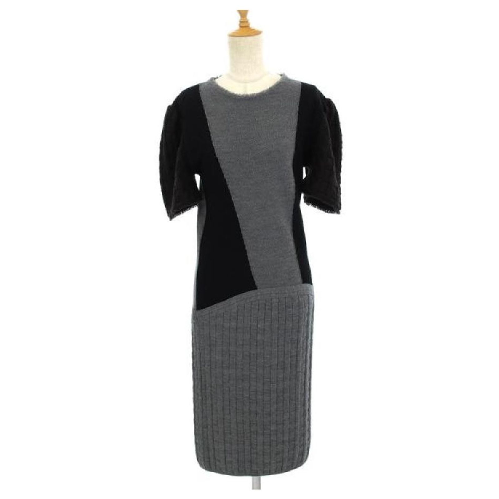 Robe Fendi Laine Noir Gris ref.662646 - Joli Closet