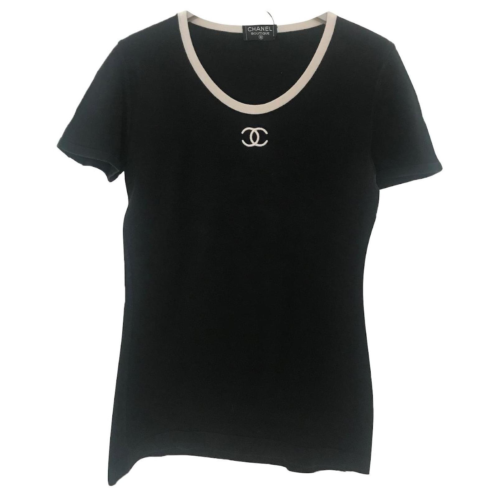 Chanel Tops Black White Cotton ref.662836 - Joli Closet